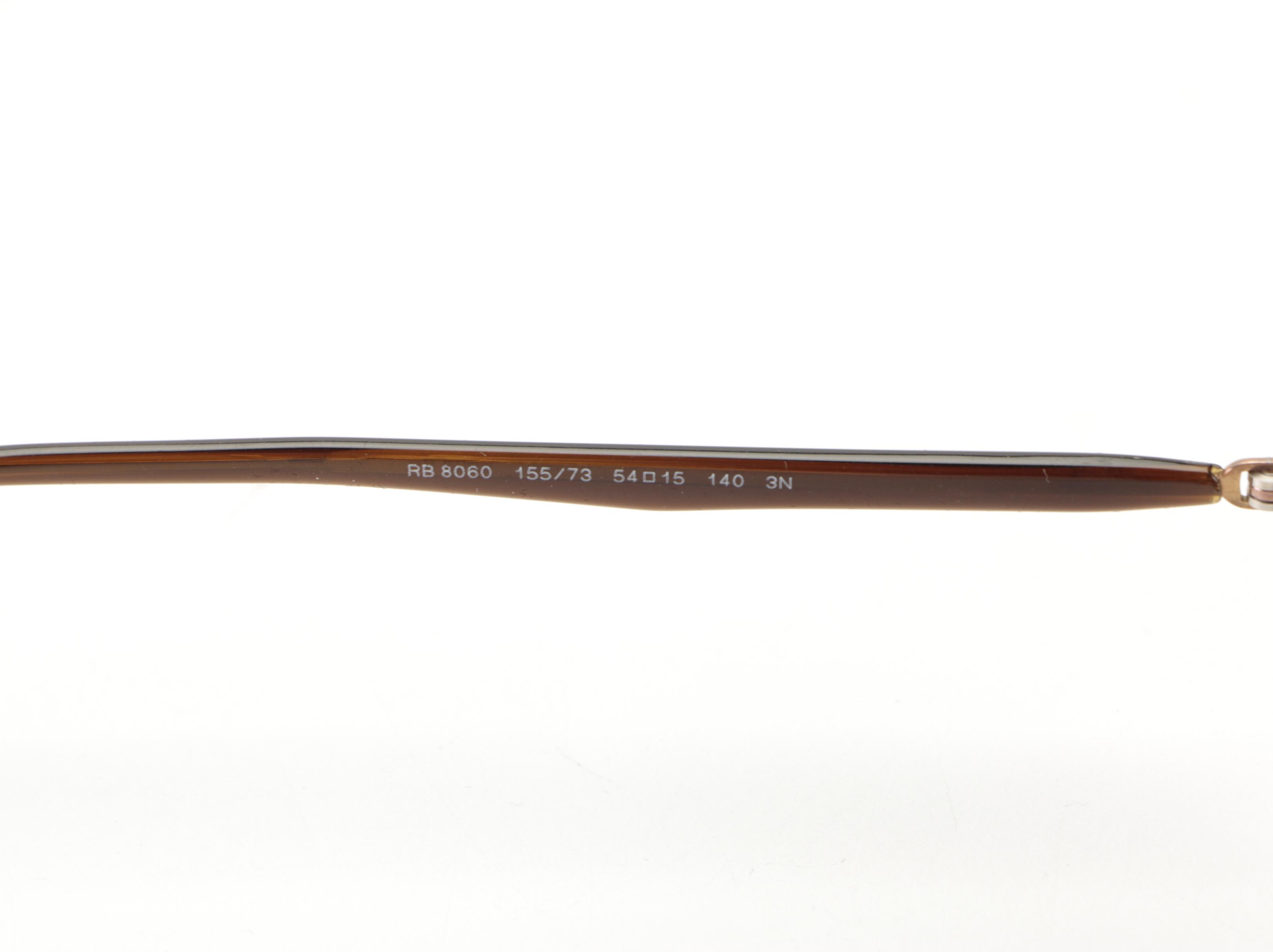 Ray-Ban RB8060 Light Ray Frameless Oval Sunglasses with Case and Box