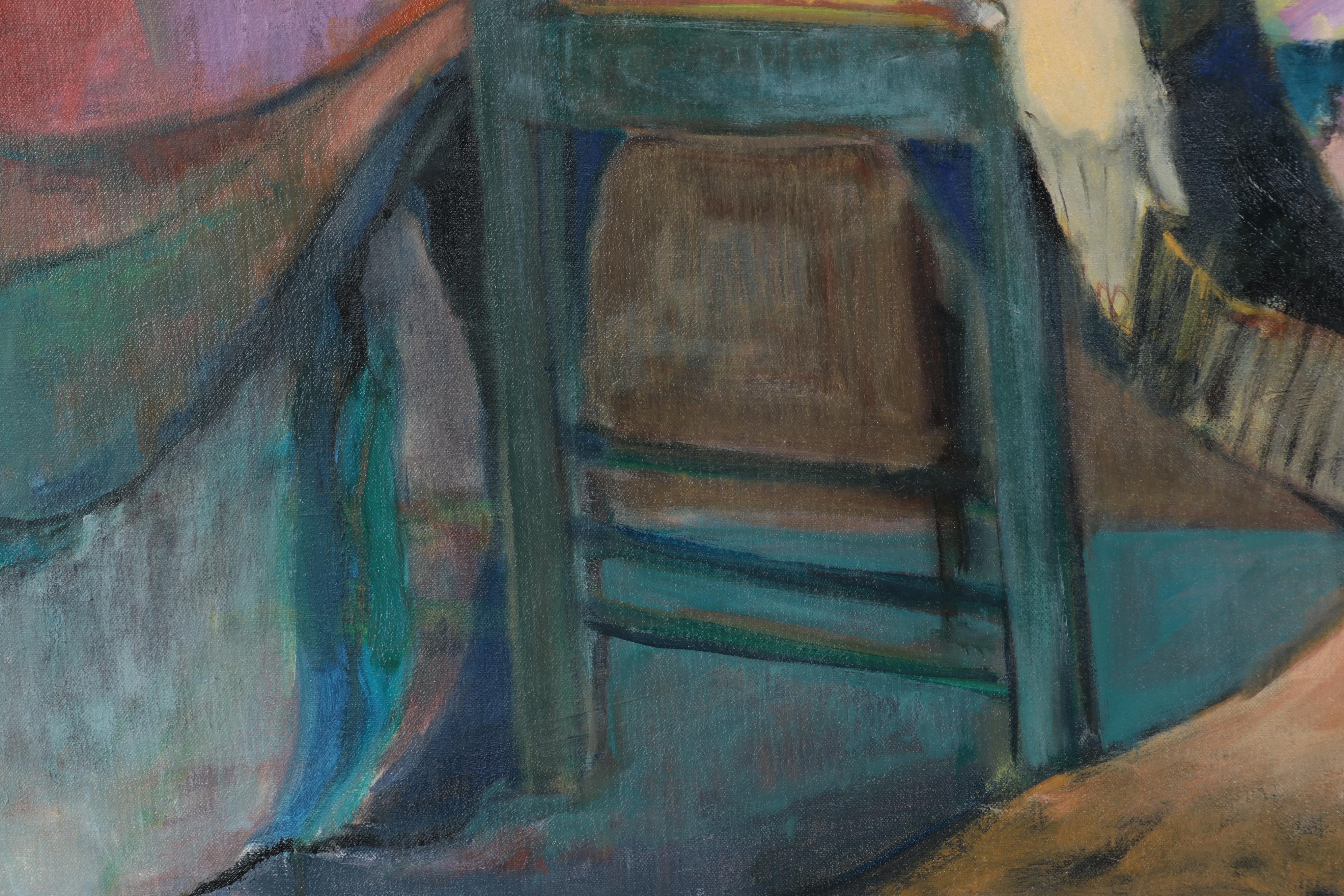 Marion Maas Figural Oil Painting, Circa 1985