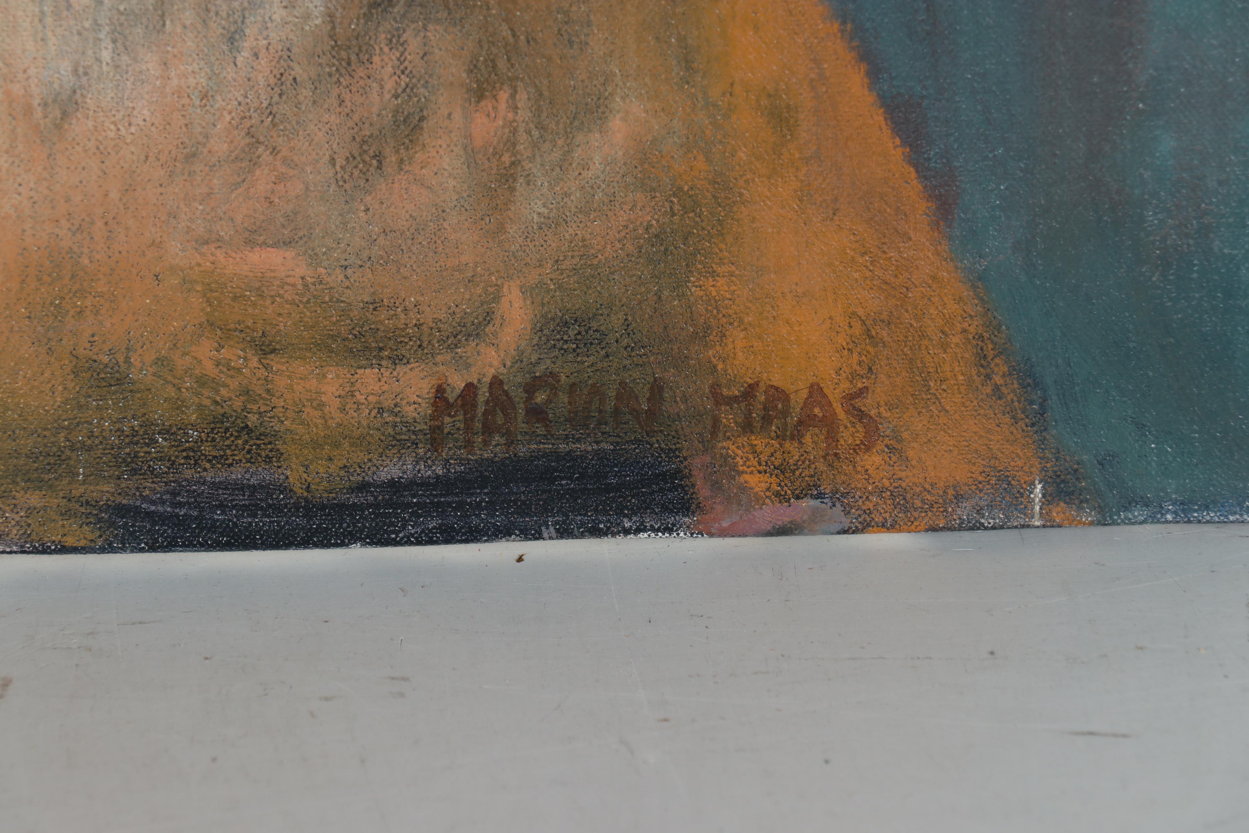 Marion Maas Figural Oil Painting, Circa 1985