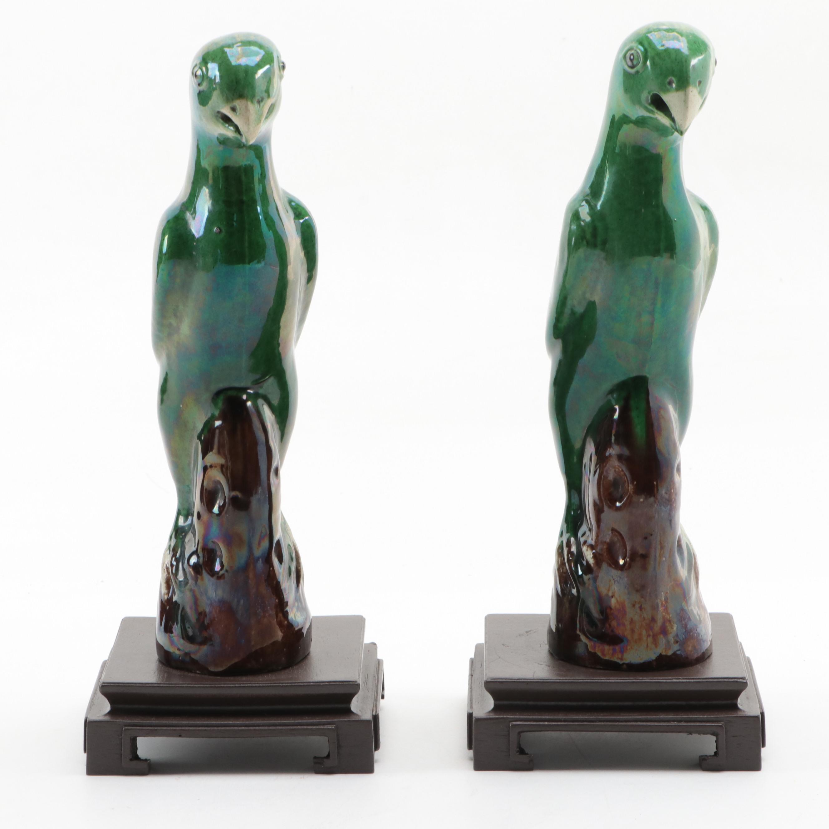 Chinese Majolica Parrot Roof Tiles