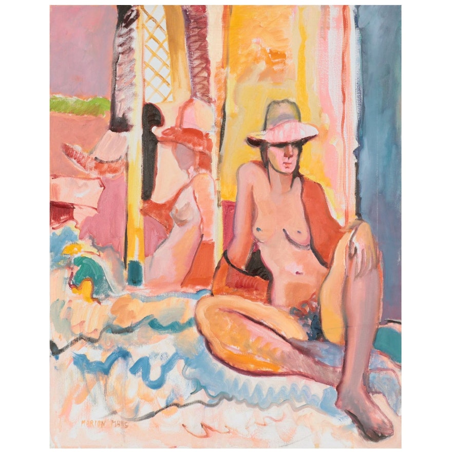 Marion Mass Oil Painting of Reclining Nude