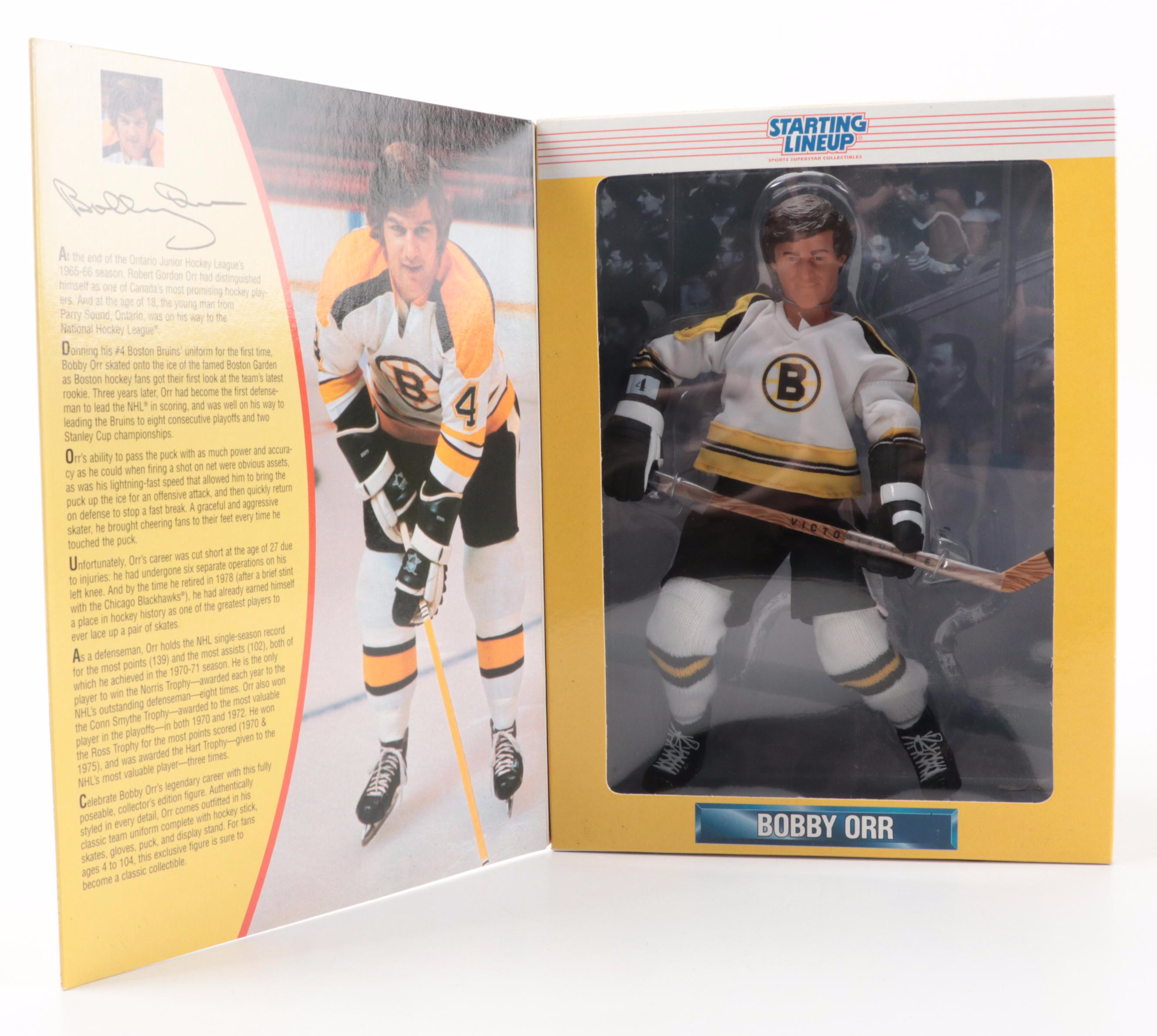 Kenner Starting Lineup Bobby Orr and Other Hockey Action Figures, Late 20th C.