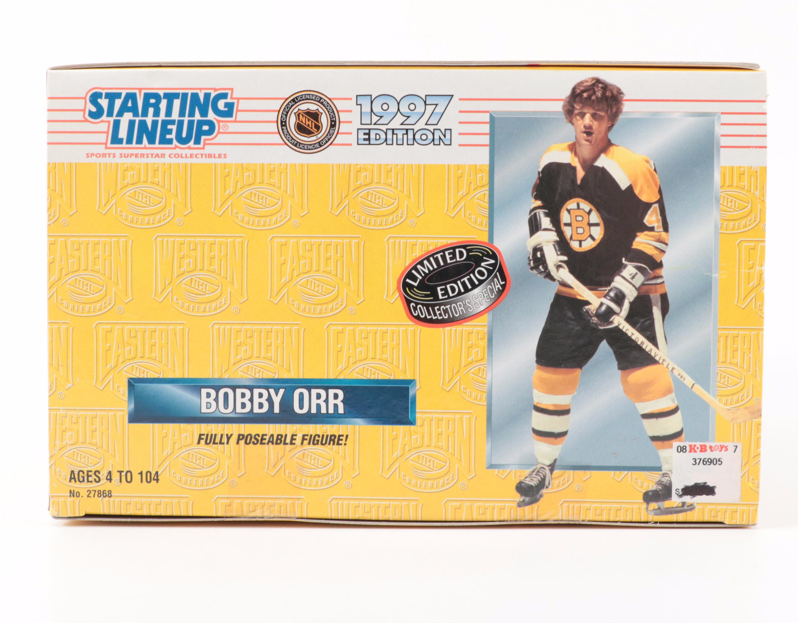 Kenner Starting Lineup Bobby Orr and Other Hockey Action Figures, Late 20th C.