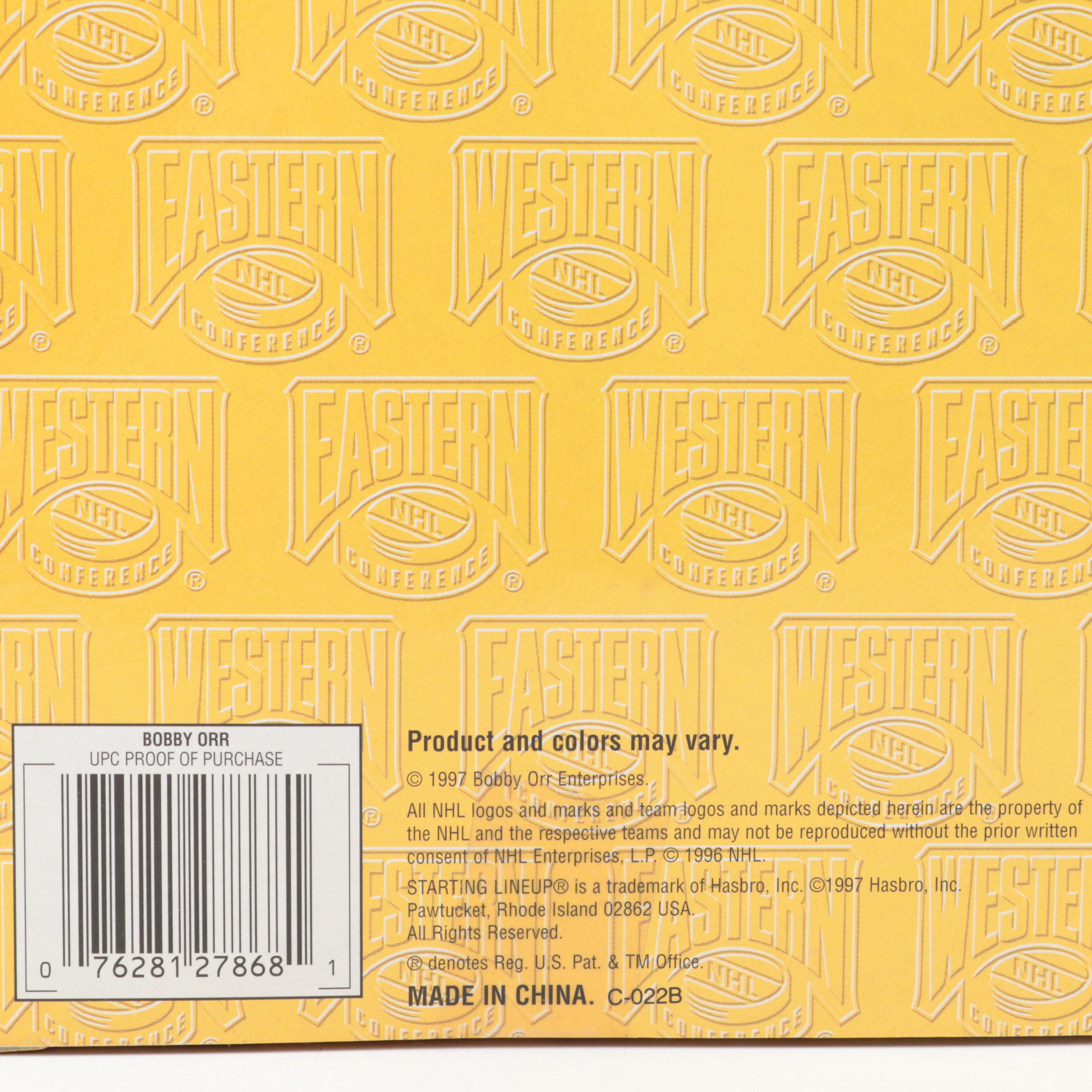 Kenner Starting Lineup Bobby Orr and Other Hockey Action Figures, Late 20th C.