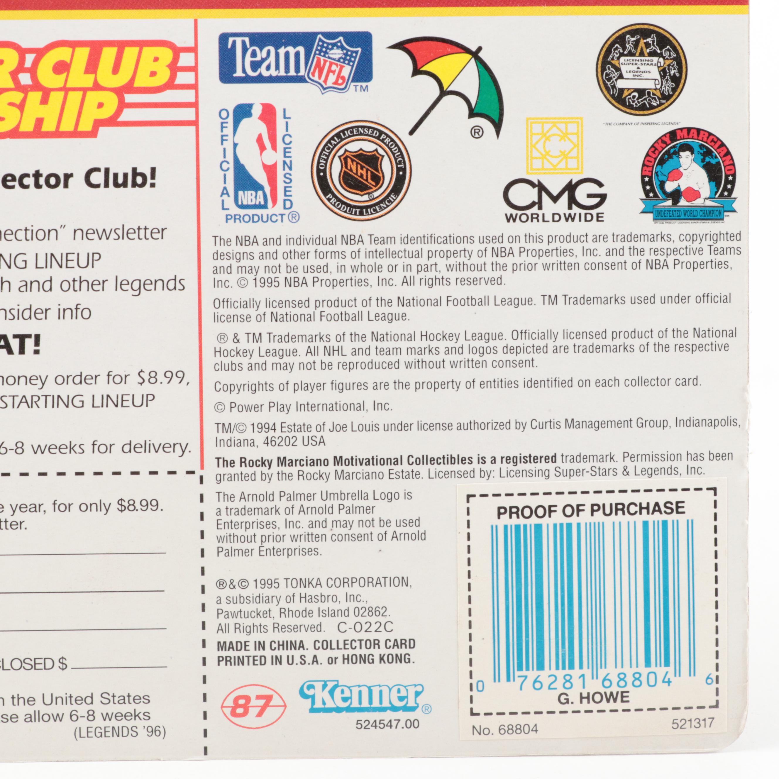 Kenner Starting Lineup Bobby Orr and Other Hockey Action Figures, Late 20th C.