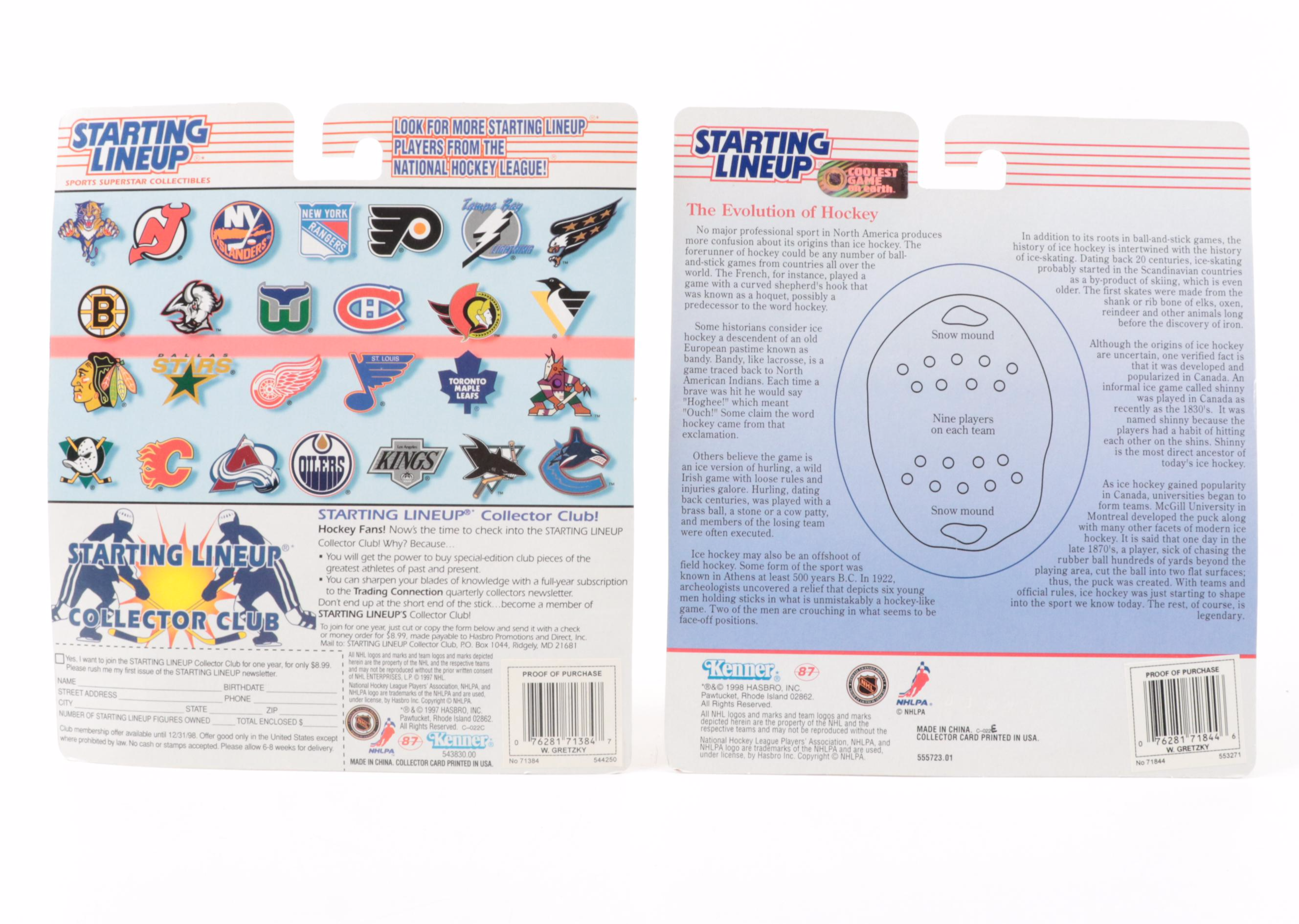 Kenner Starting Lineup Bobby Orr and Other Hockey Action Figures, Late 20th C.