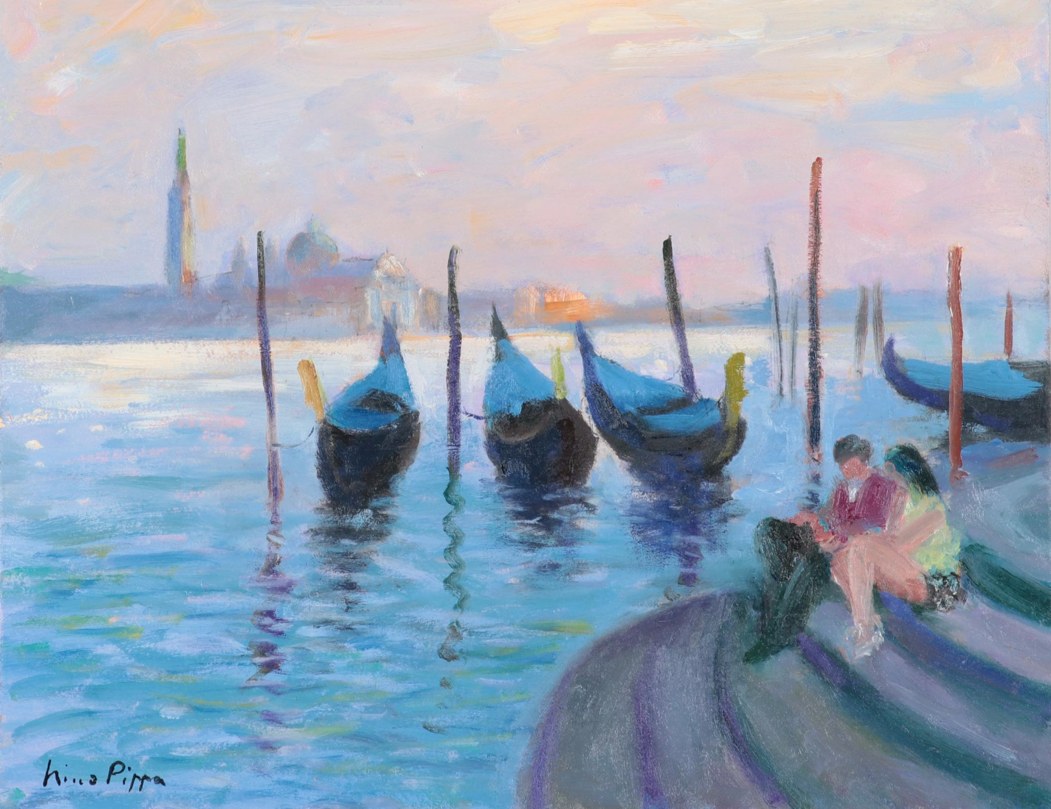 Nino Pippa Oil Painting "On the Steps of La Salute"