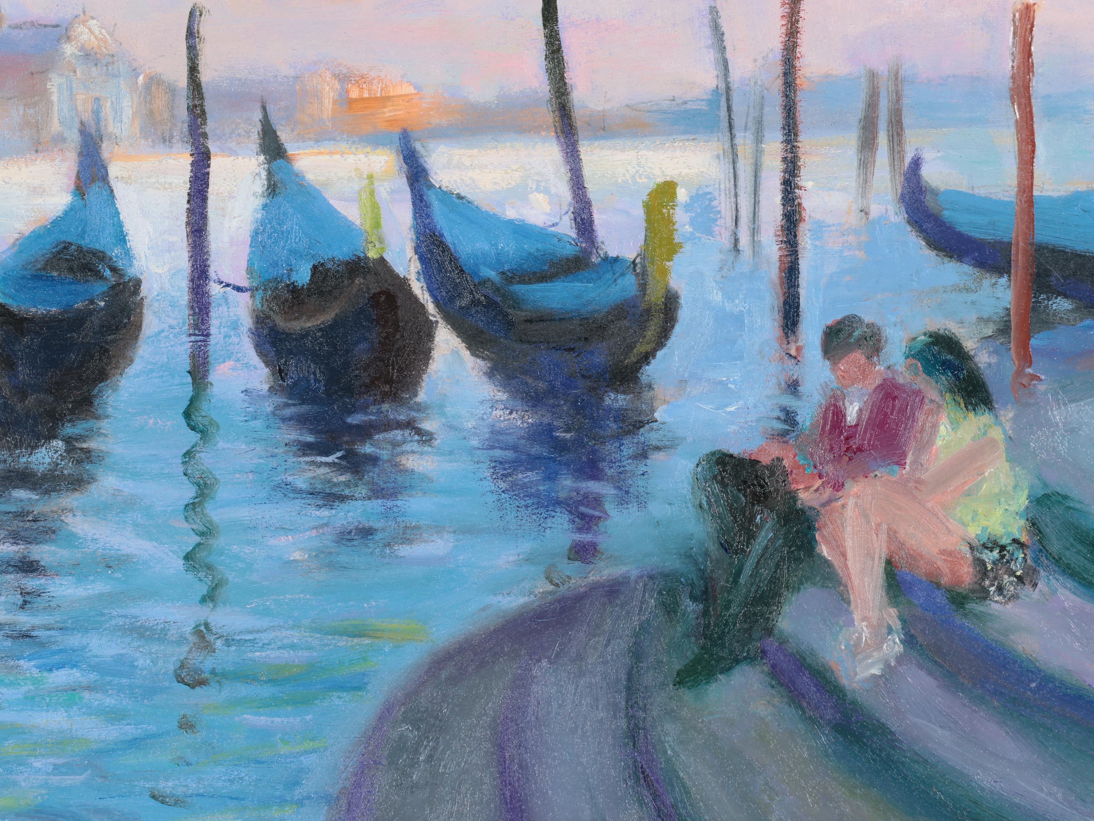 Nino Pippa Oil Painting "On the Steps of La Salute"