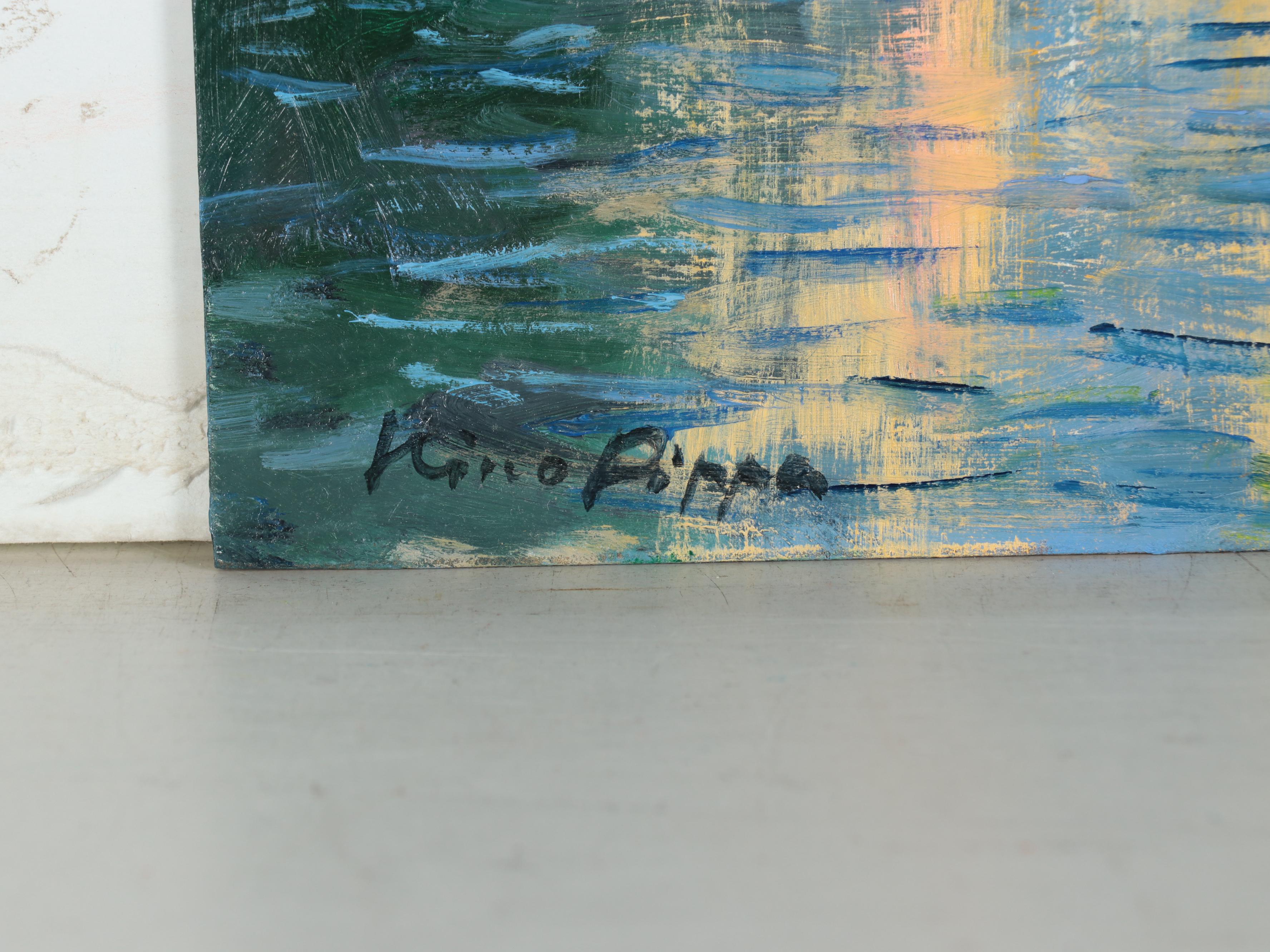 Nino Pippa Oil Painting "Prague - Charles Bridge - Night Scene"