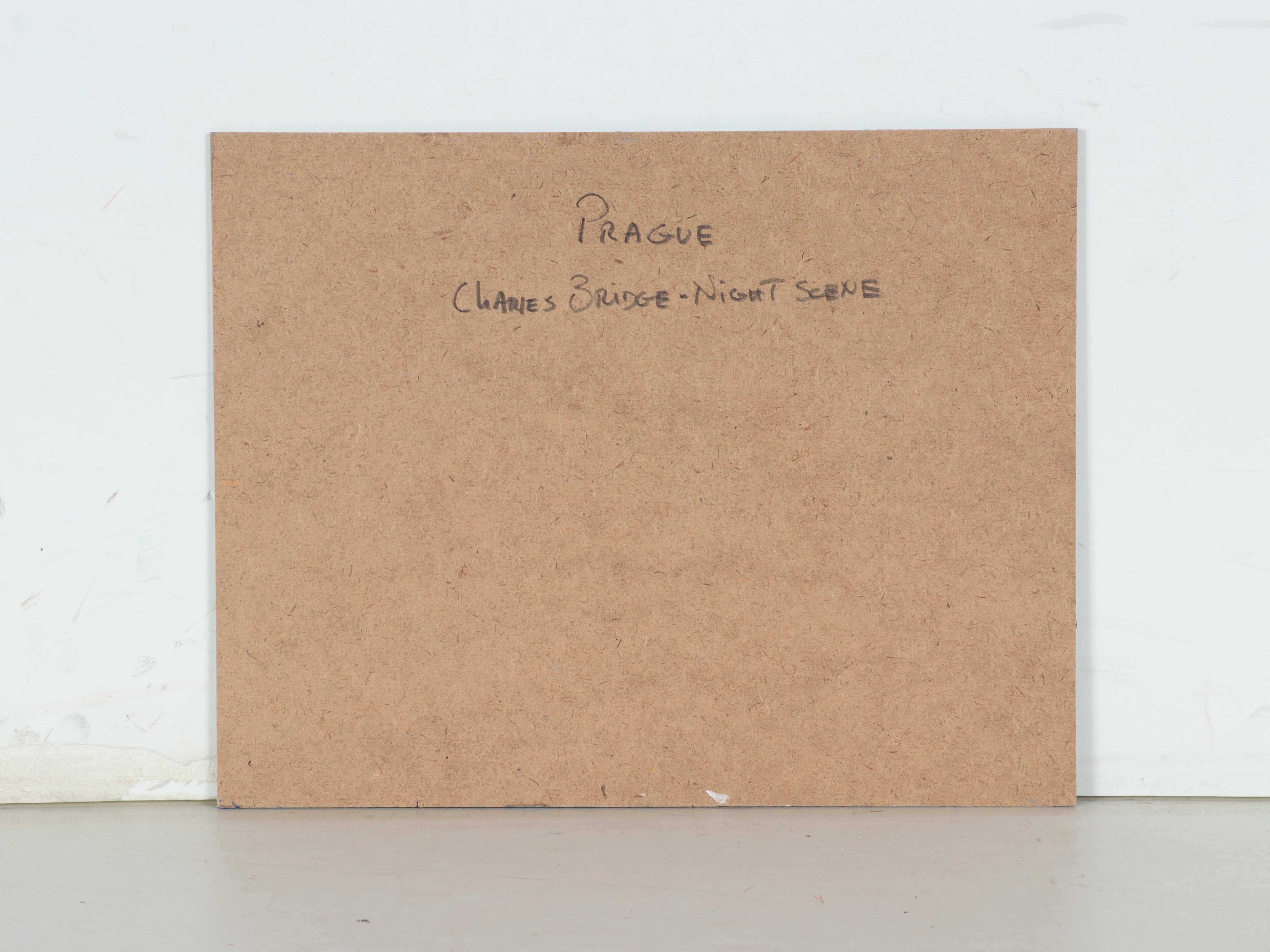 Nino Pippa Oil Painting "Prague - Charles Bridge - Night Scene"