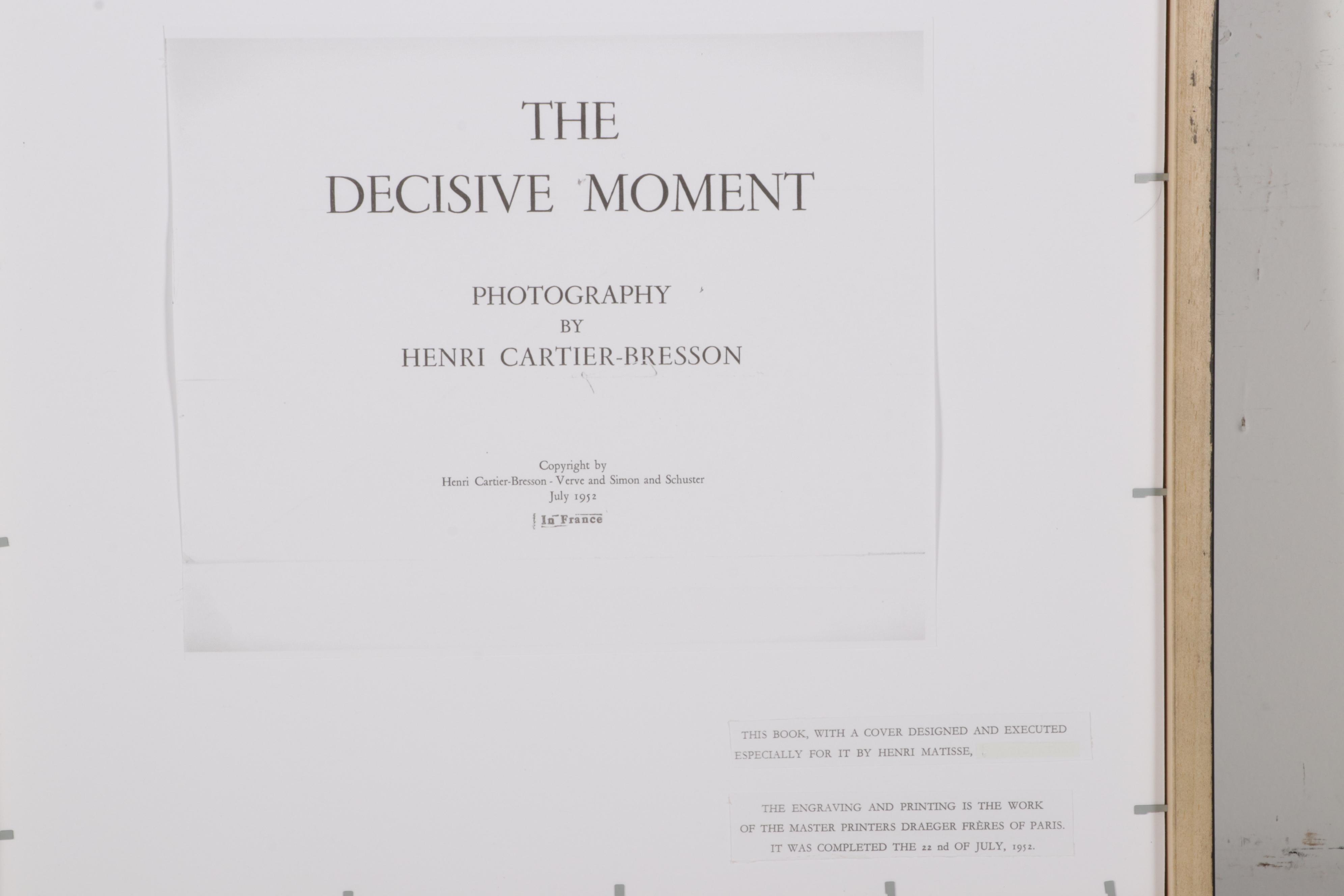 Henri Matisse Color Lithograph From "The Decisive Moment," 1952