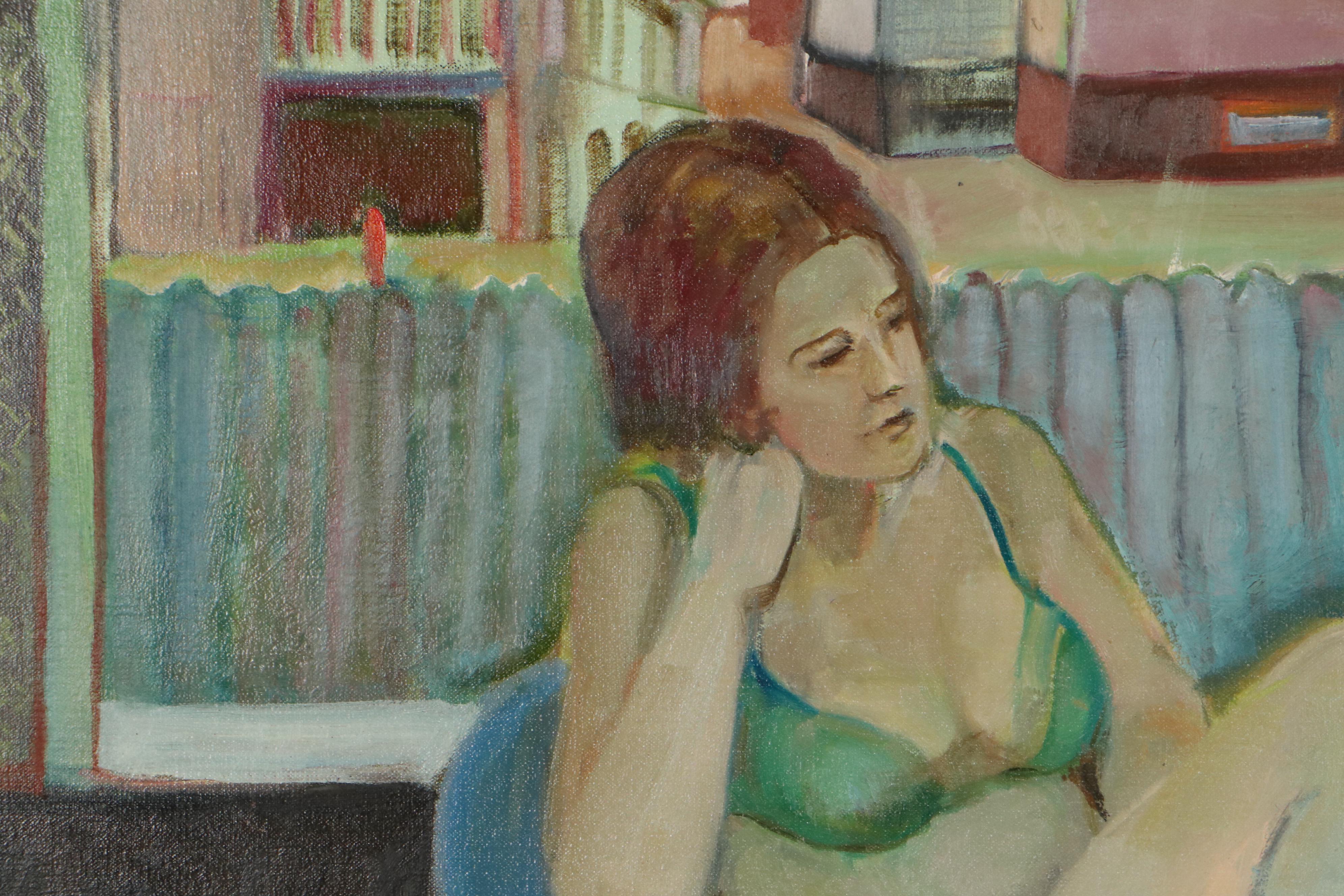 Marion Maas Oil Painting of Seated Figure