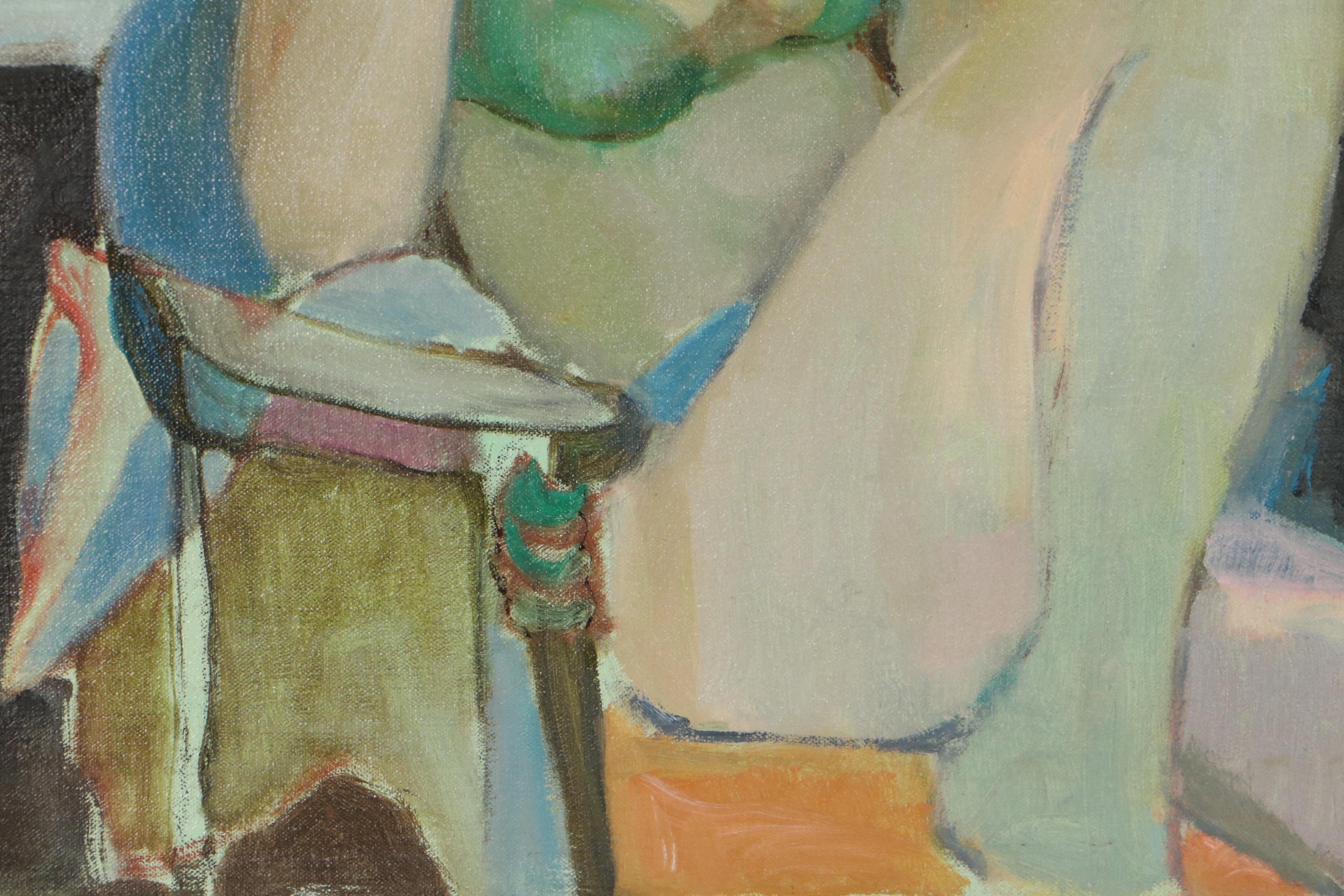 Marion Maas Oil Painting of Seated Figure