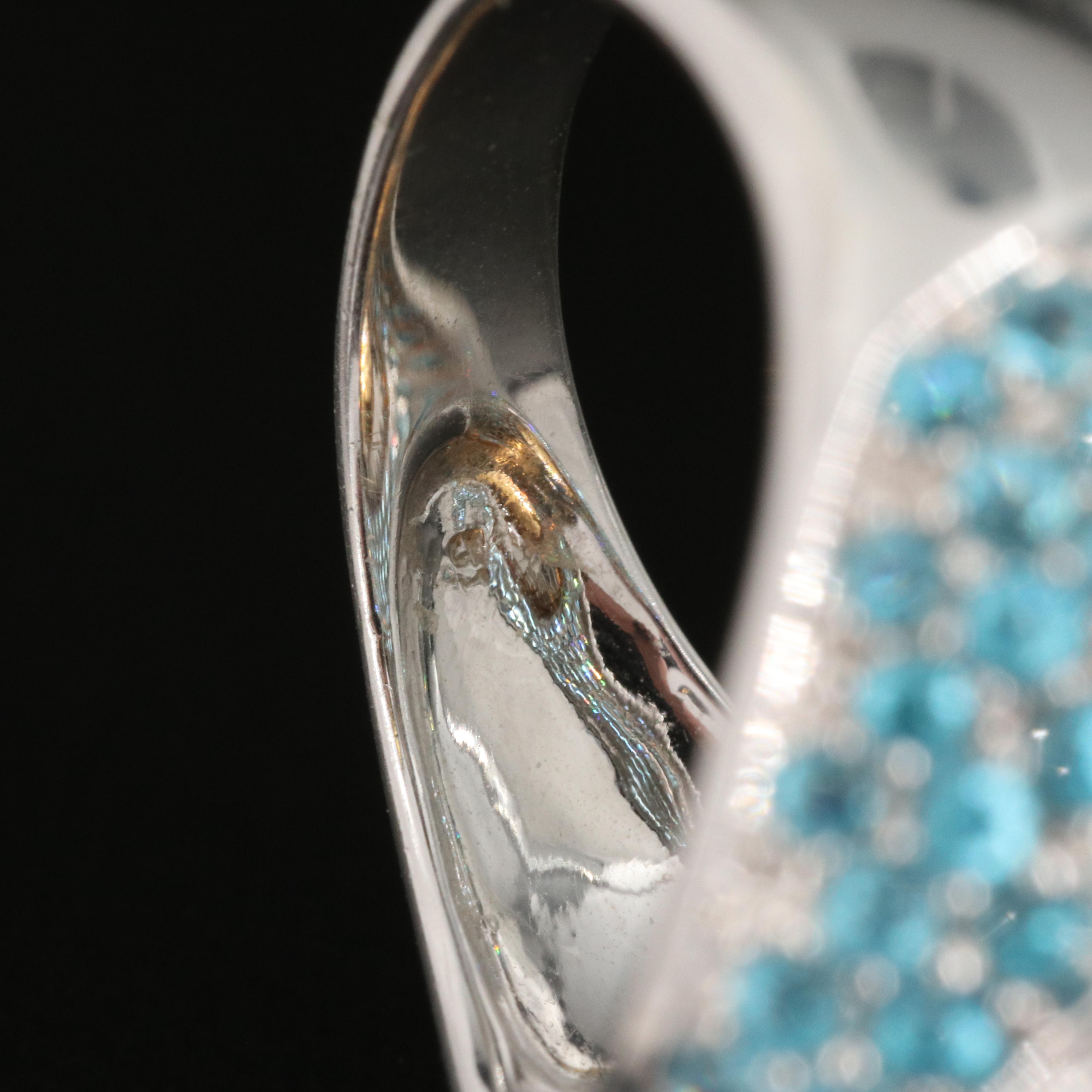 14K Citrine, Resin and Diamond Halo Ring