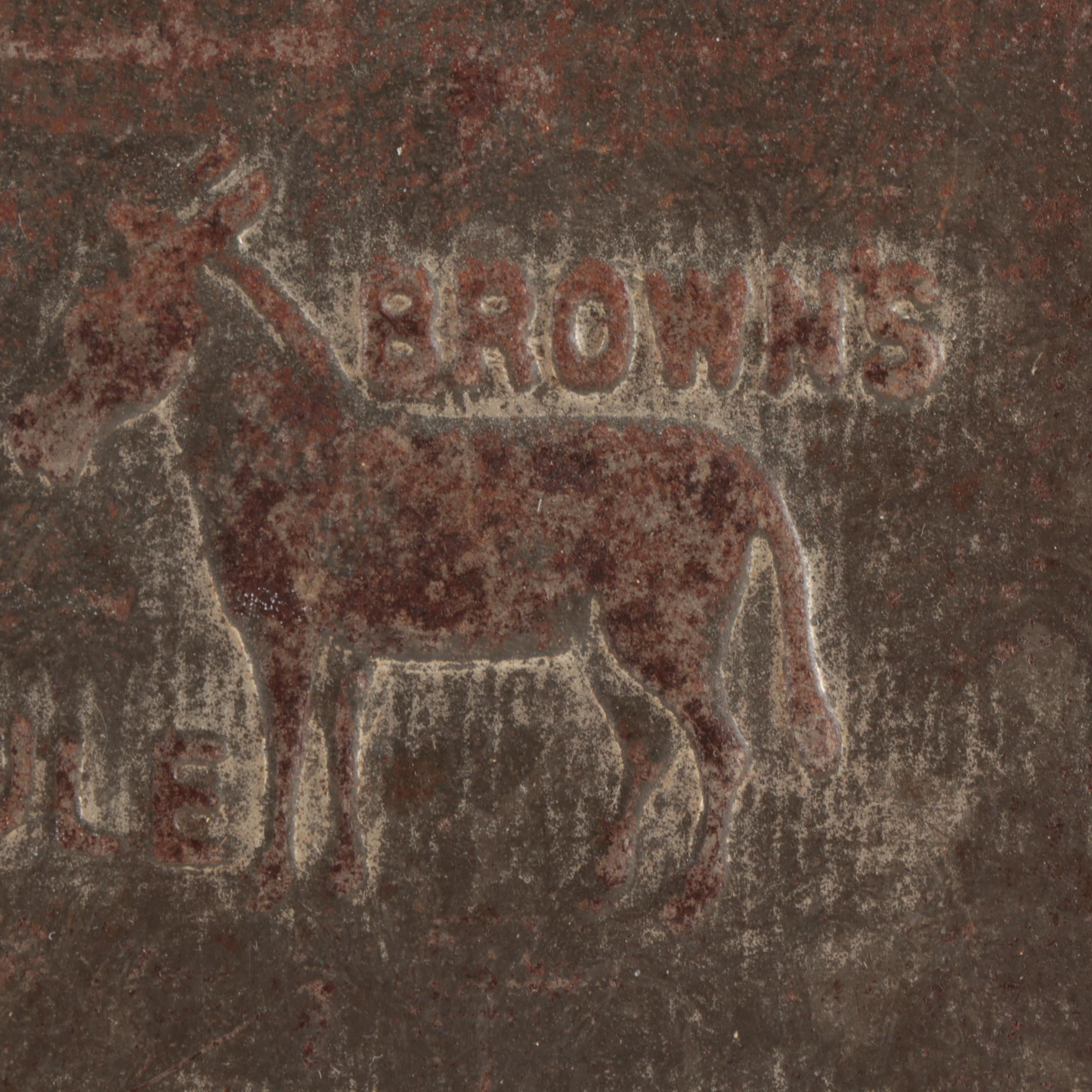 Brown's Mule Plug Chewing Tobacco Metal Stamp Mold, Early 20th Century