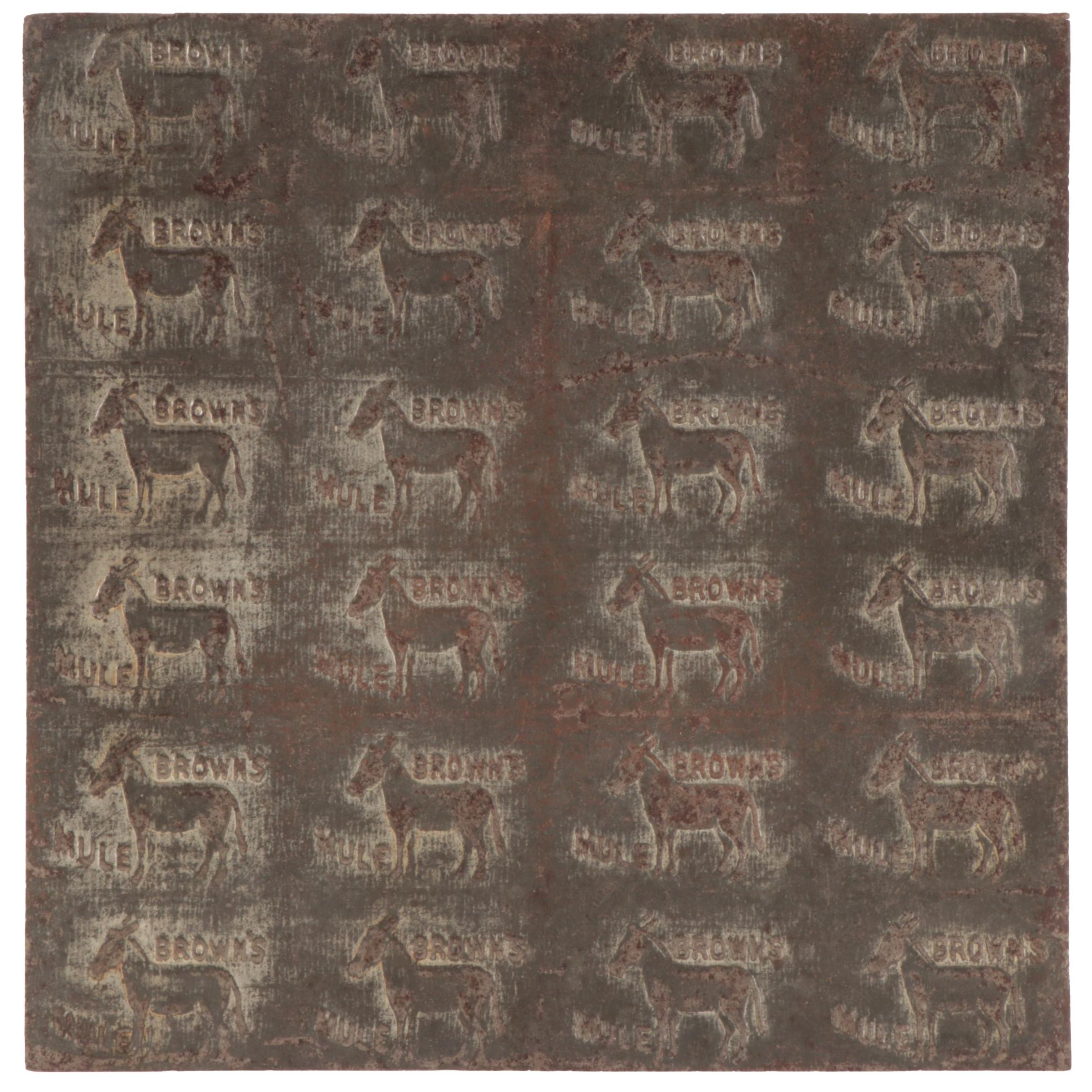 Brown's Mule Plug Chewing Tobacco Metal Stamp Mold, Early 20th Century