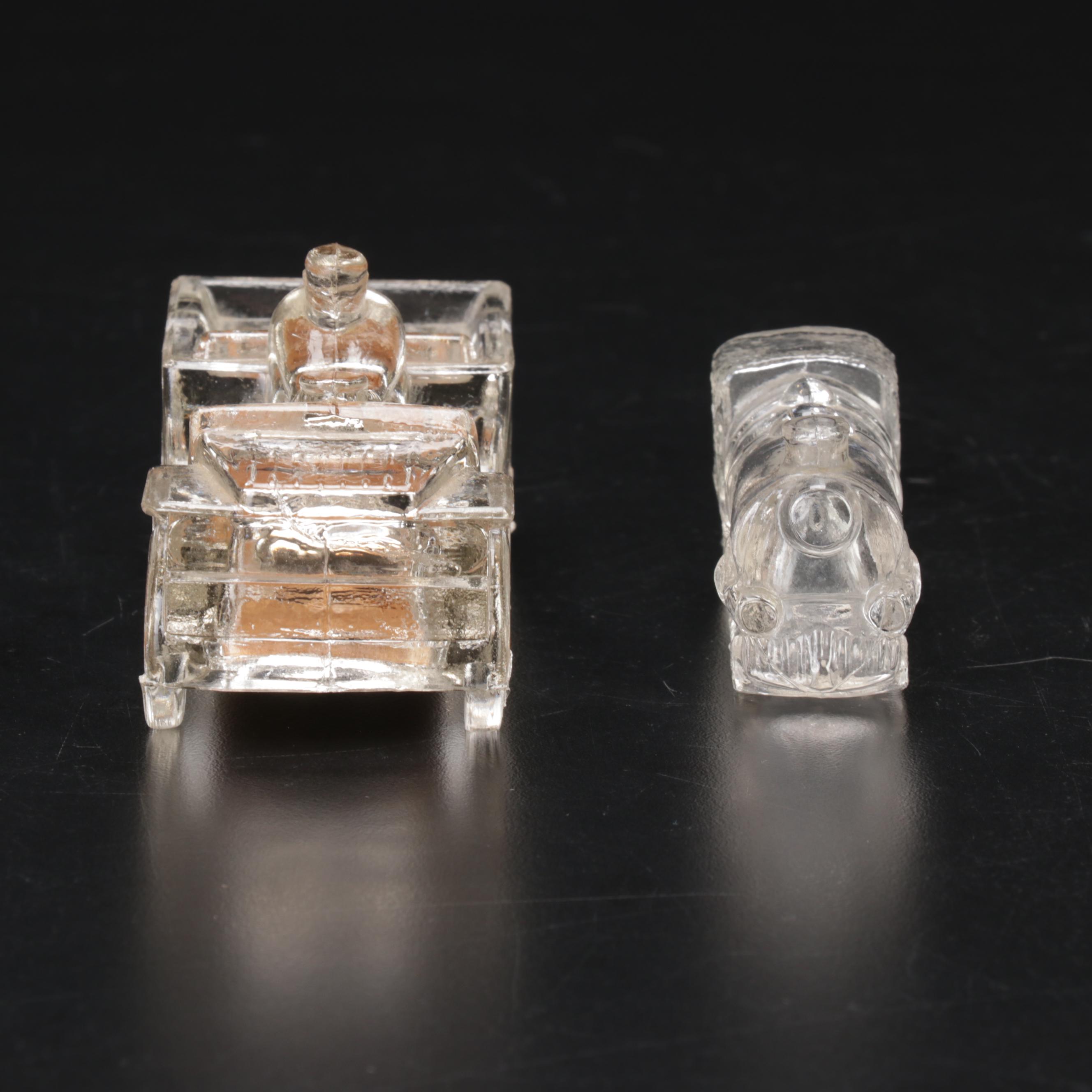 Bisque "Little Orphan Annie" Figures and Glass Candy Boxes, Early 20th Century