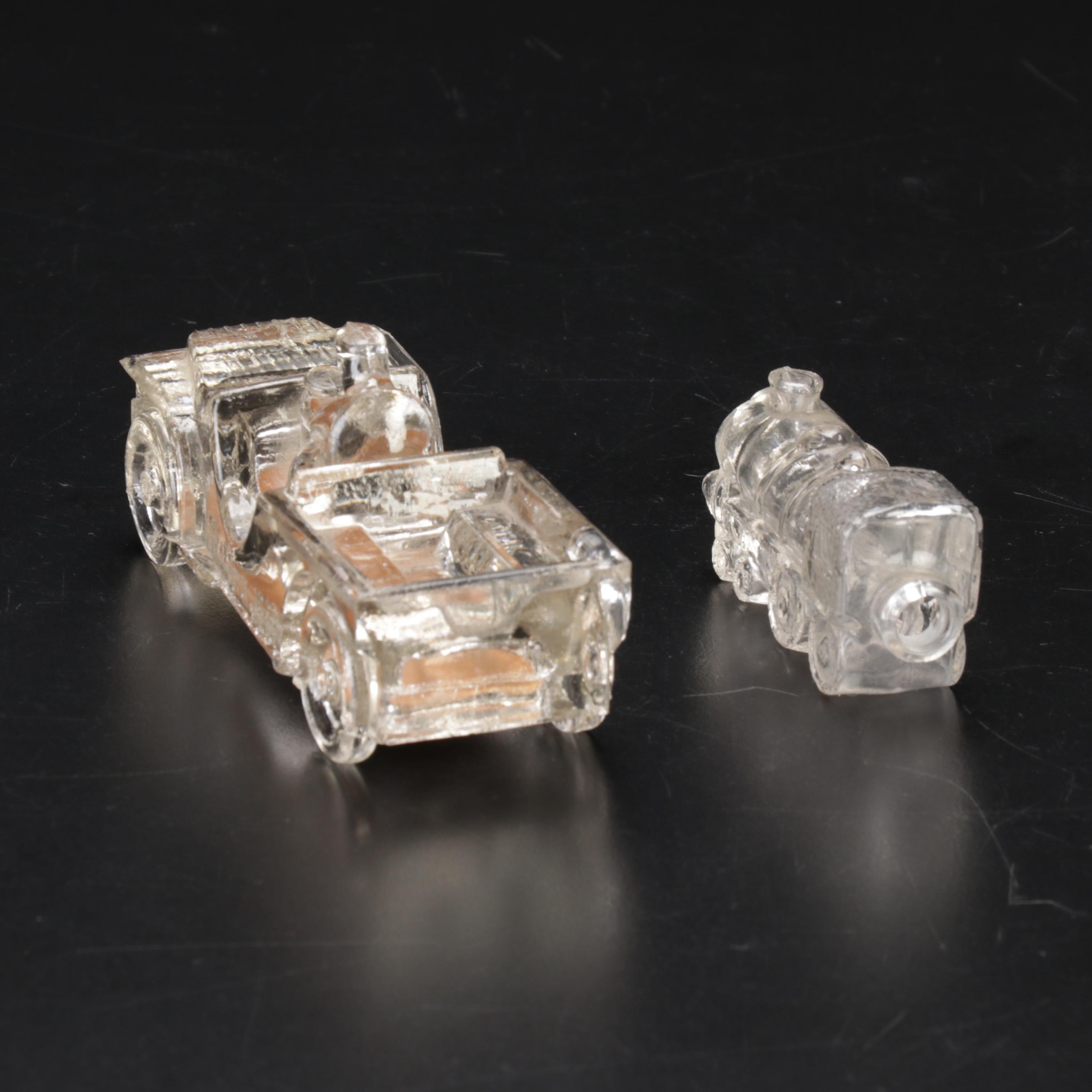 Bisque "Little Orphan Annie" Figures and Glass Candy Boxes, Early 20th Century