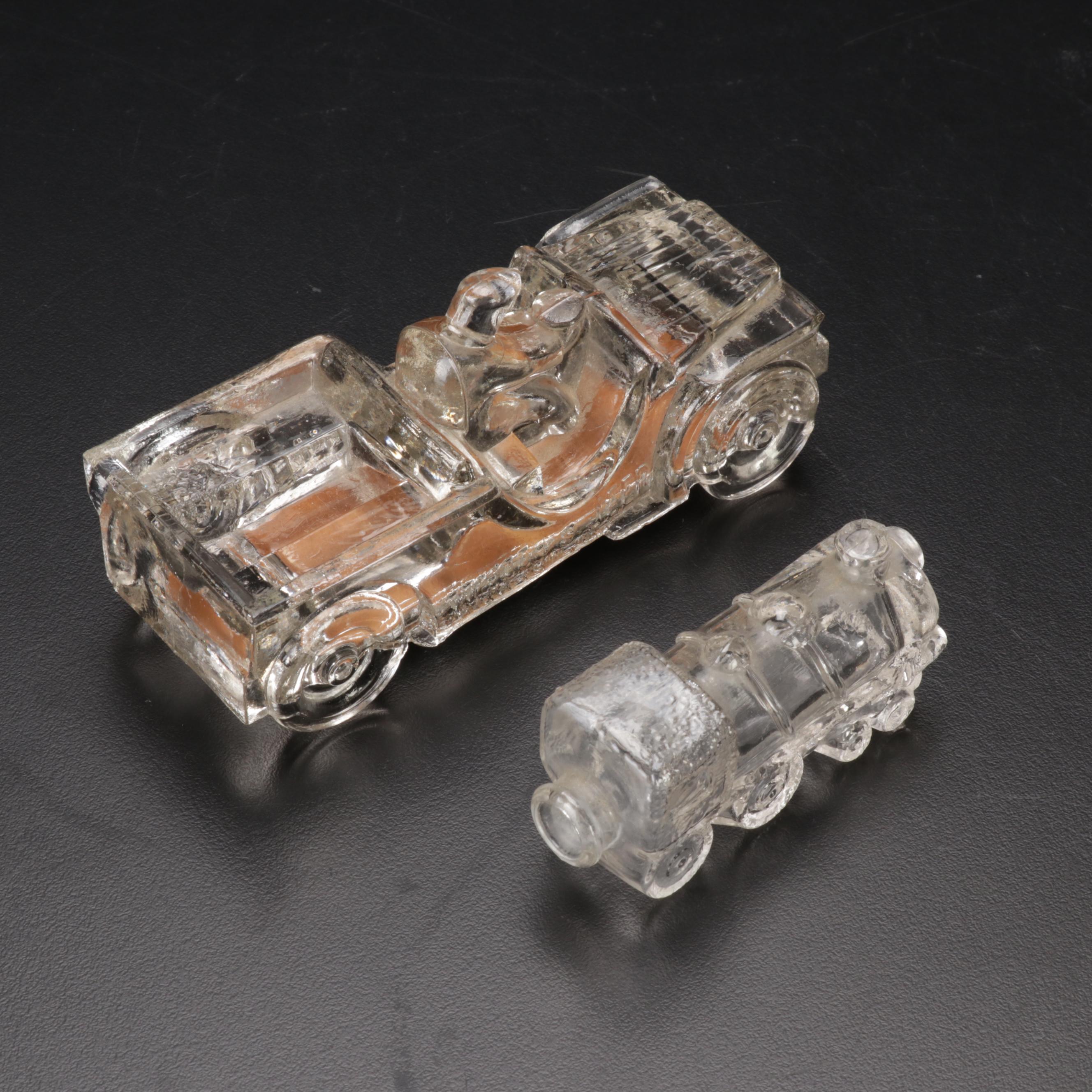 Bisque "Little Orphan Annie" Figures and Glass Candy Boxes, Early 20th Century