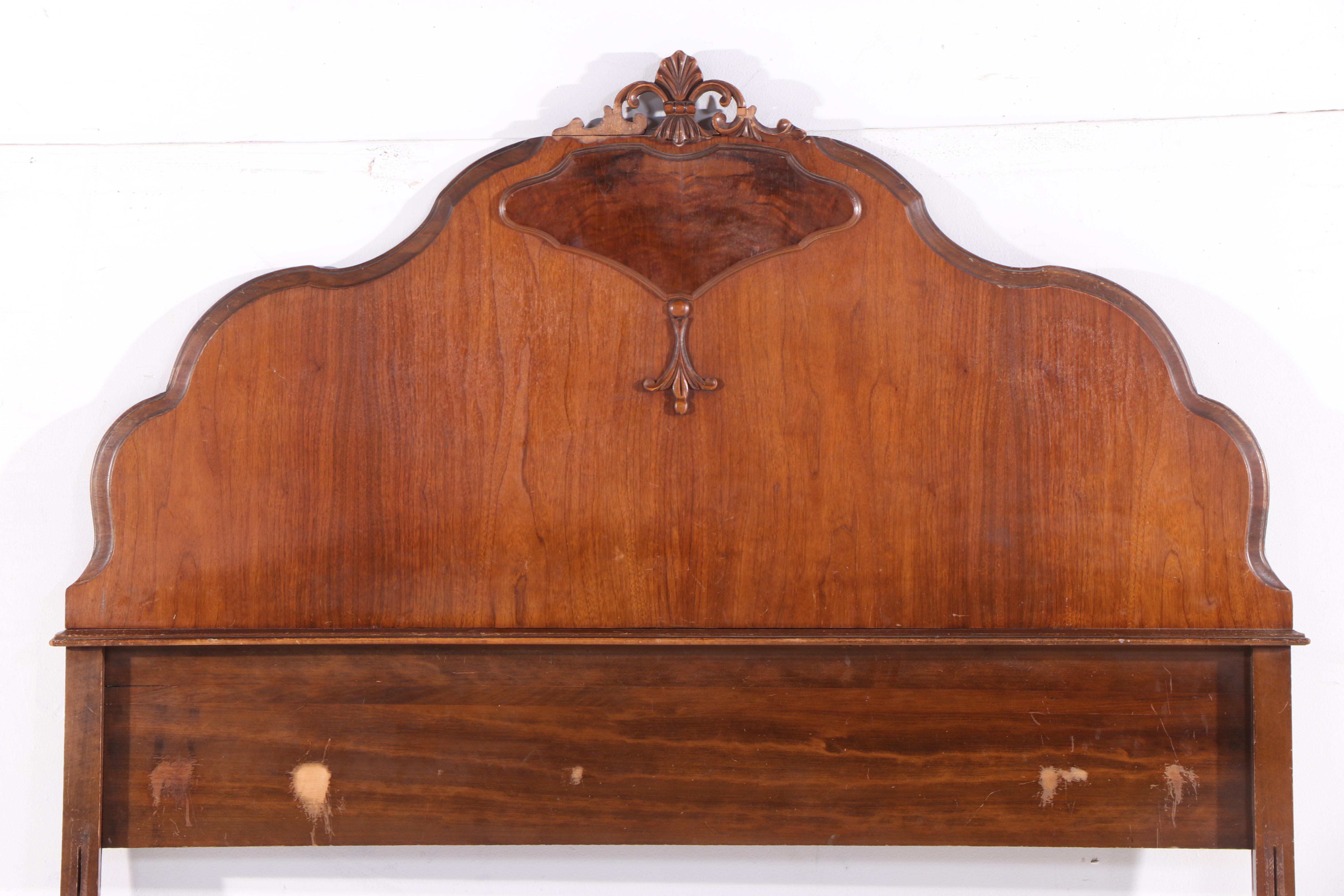 Blanchard-Hamilton Furniture Co. Jacobean Revival Walnut and Maple Bedroom Set
