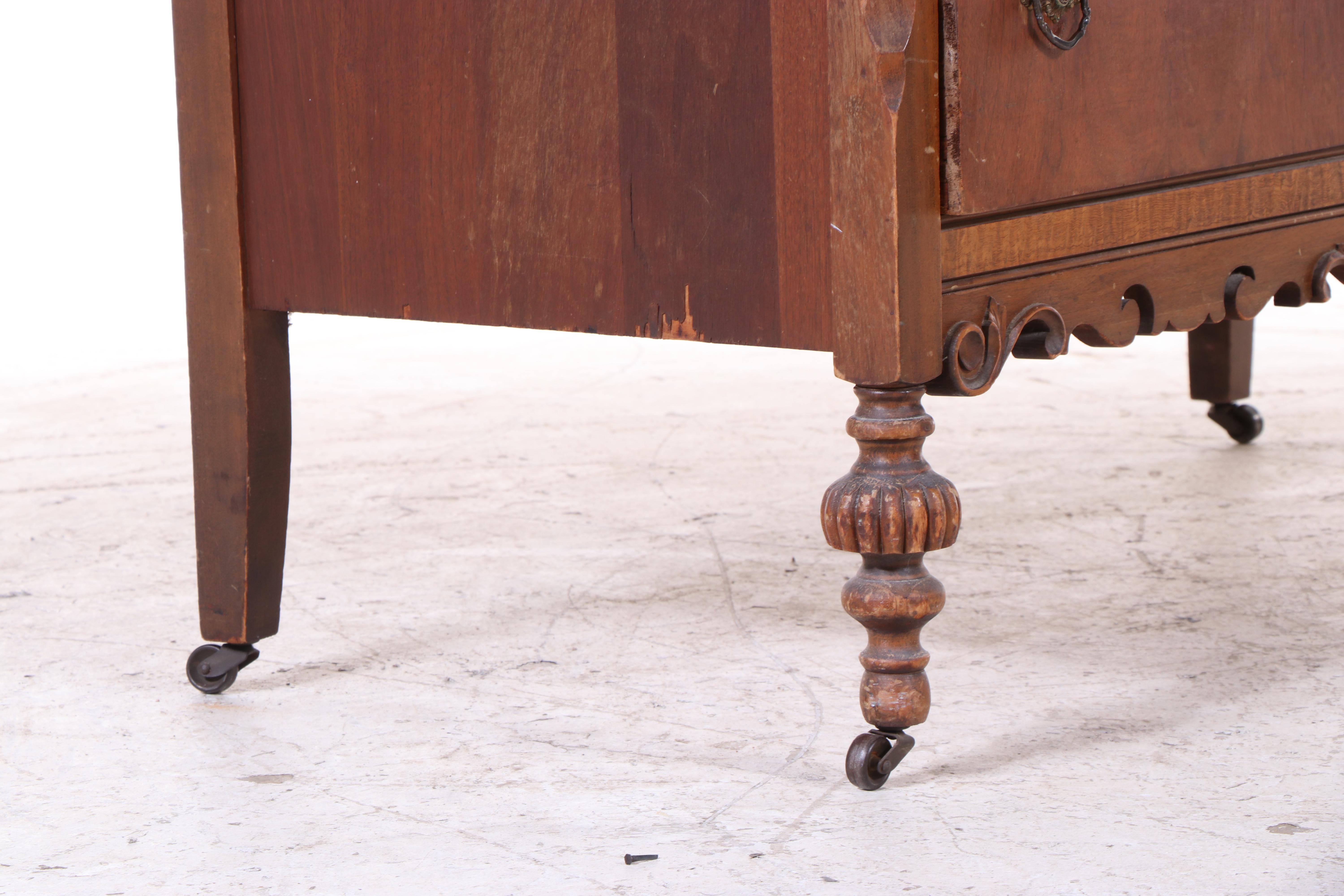 Blanchard-Hamilton Furniture Co. Jacobean Revival Walnut and Maple Bedroom Set