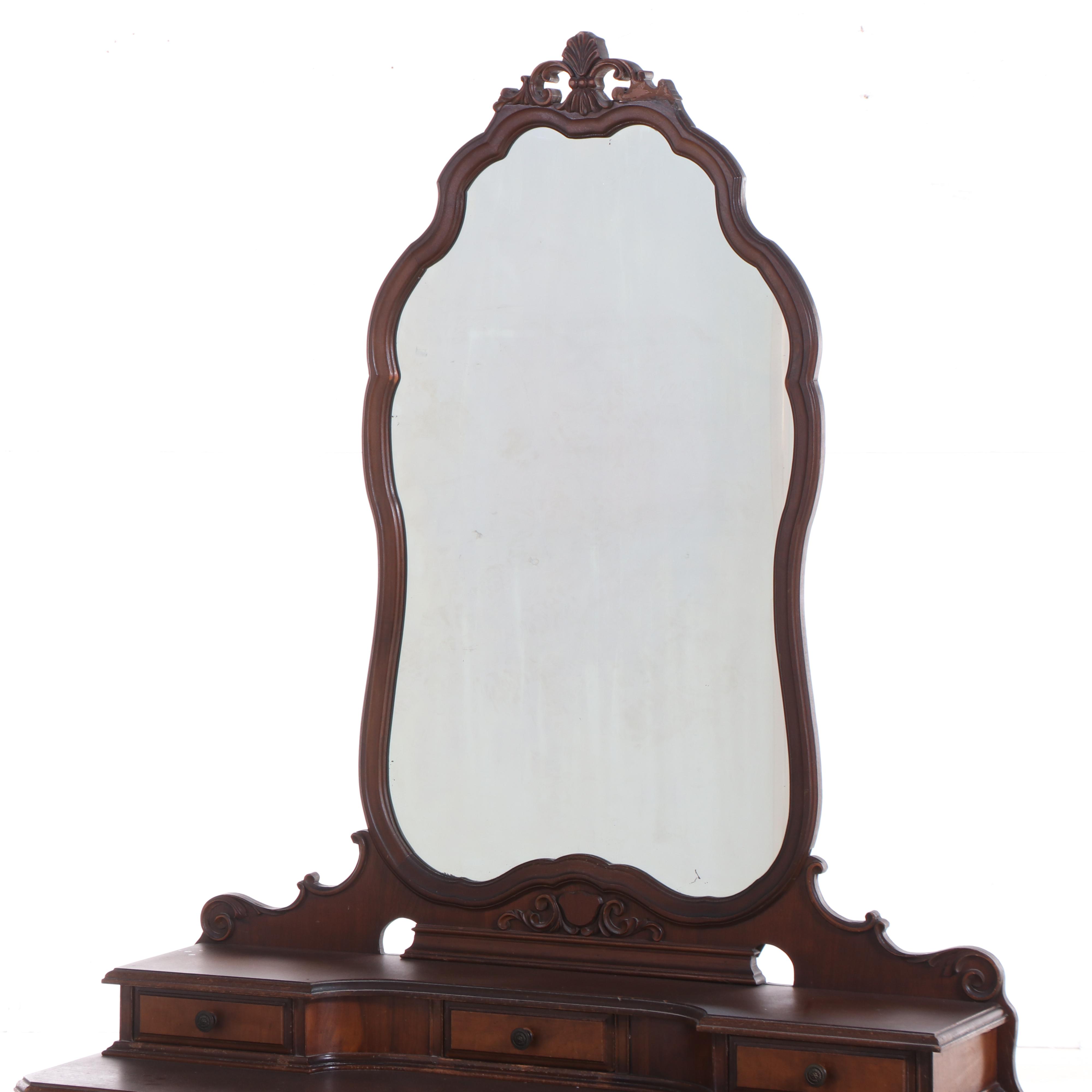 Blanchard-Hamilton Furniture Co. Jacobean Revival Walnut and Maple Bedroom Set