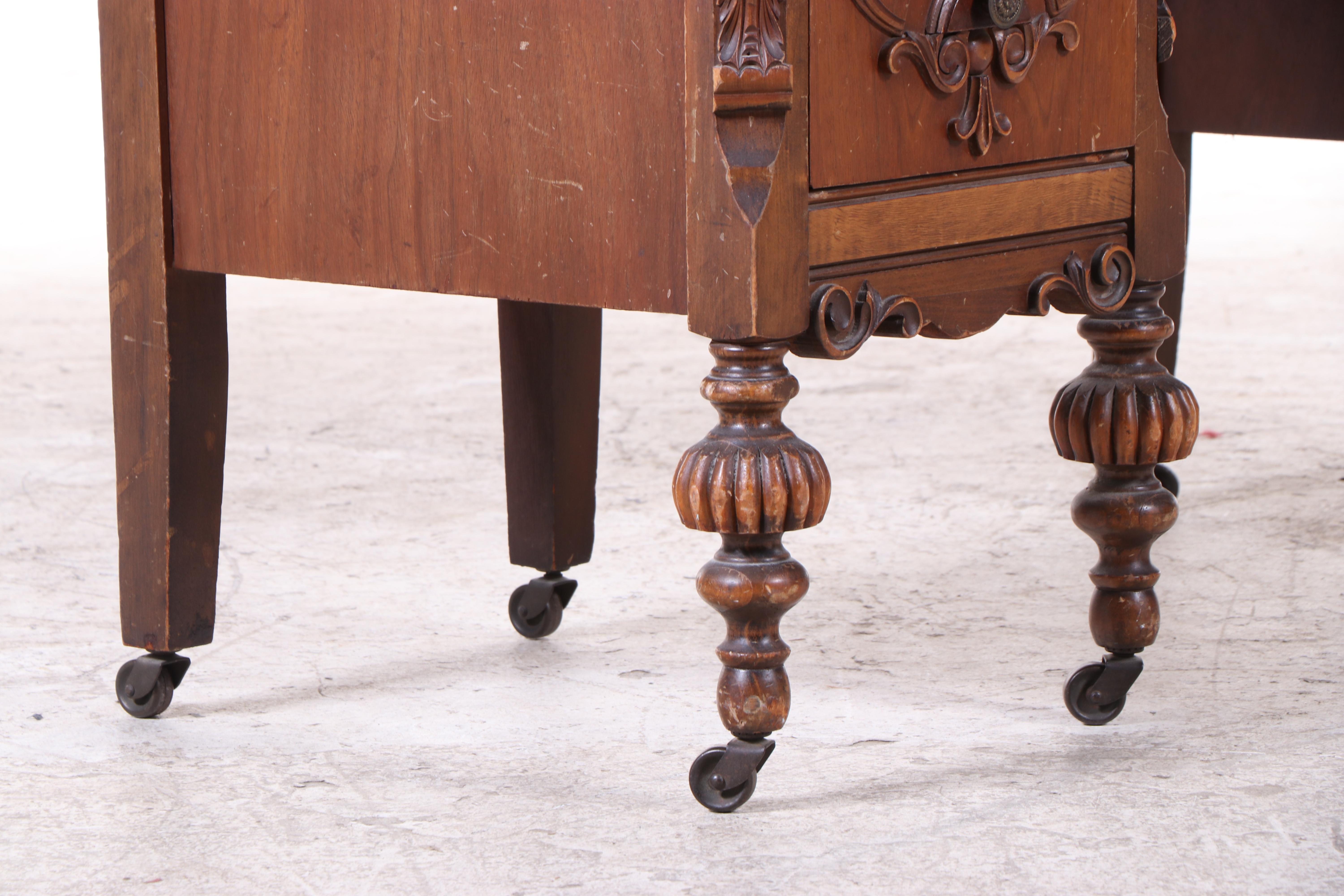 Blanchard-Hamilton Furniture Co. Jacobean Revival Walnut and Maple Bedroom Set