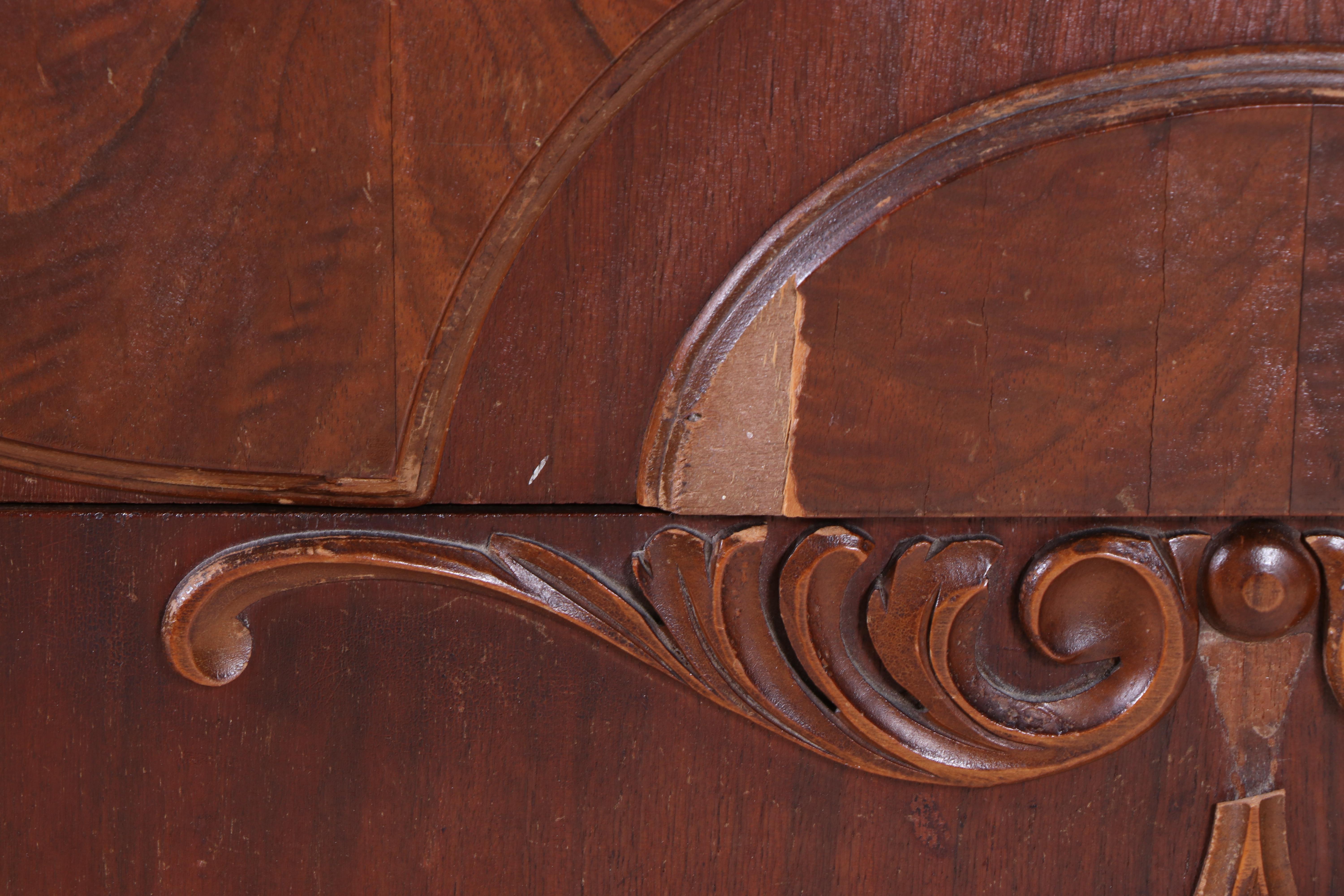 Blanchard-Hamilton Furniture Co. Jacobean Revival Walnut and Maple Bedroom Set