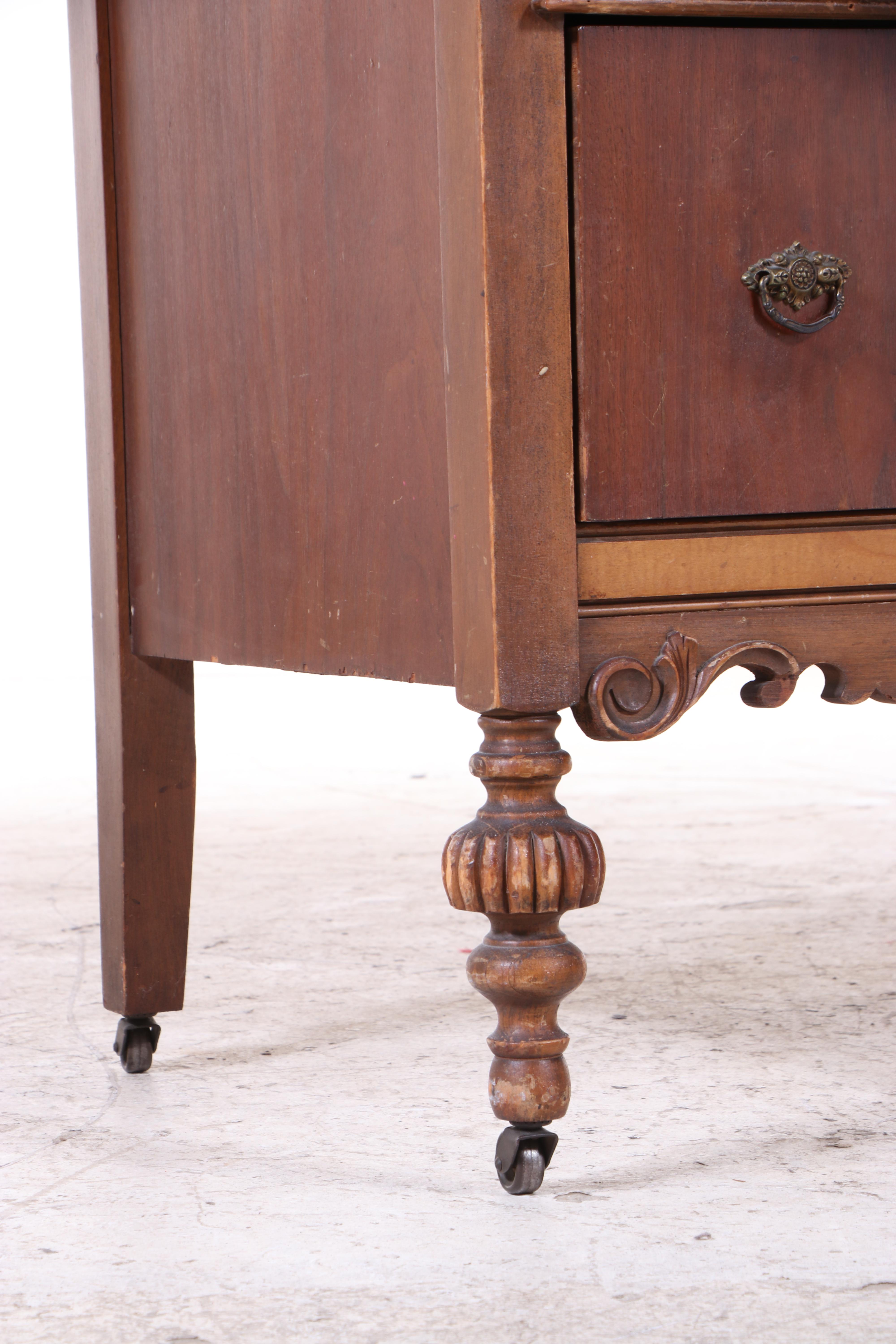 Blanchard-Hamilton Furniture Co. Jacobean Revival Walnut and Maple Bedroom Set