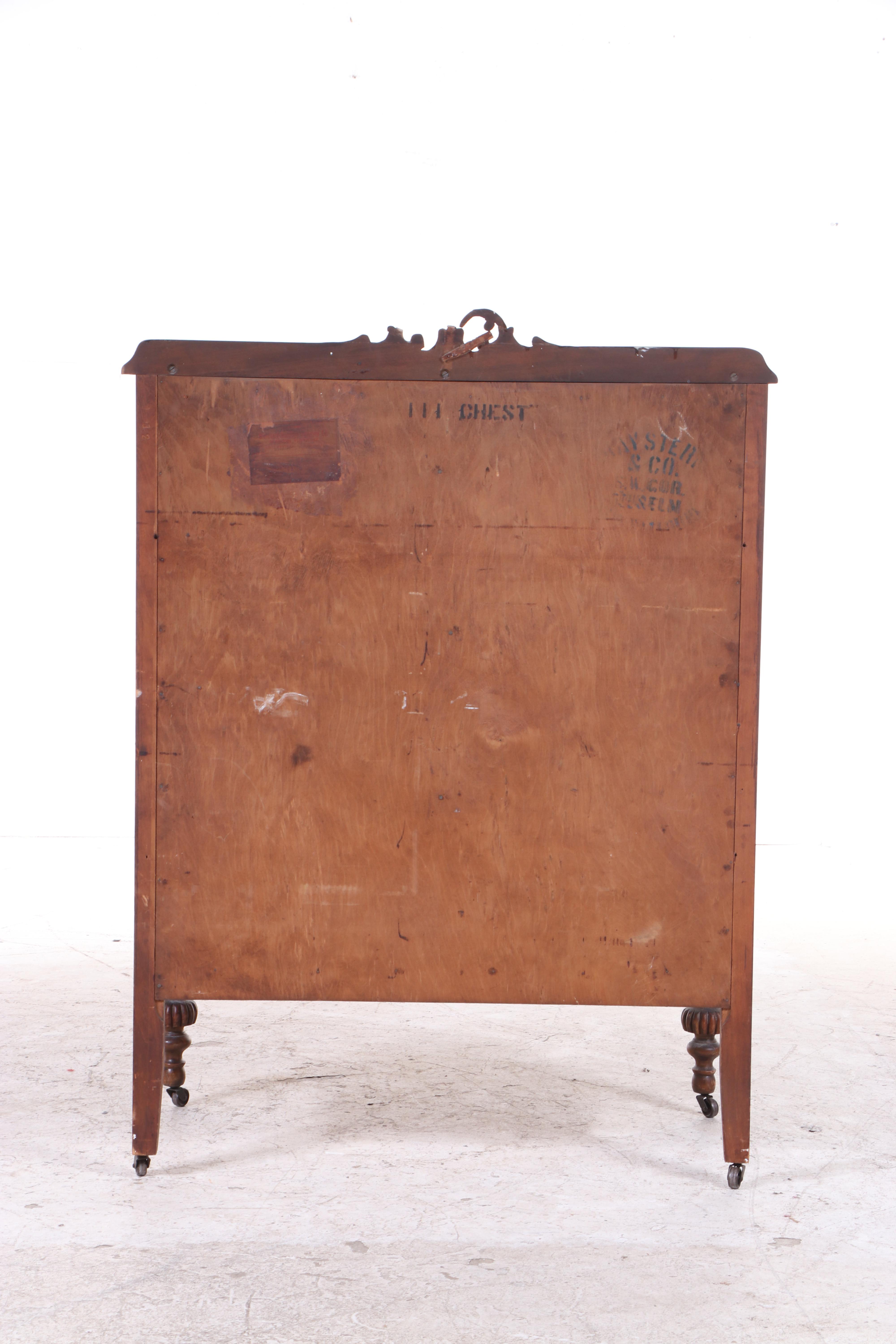 Blanchard-Hamilton Furniture Co. Jacobean Revival Walnut and Maple Bedroom Set