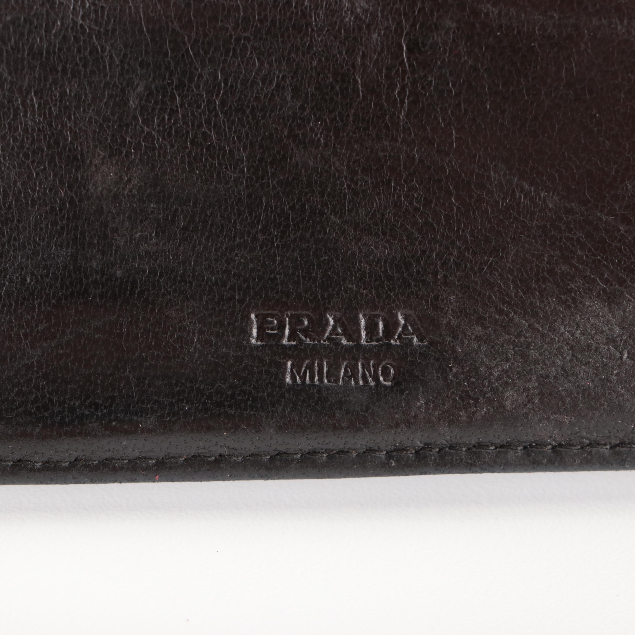 Prada Agenda Cover in Black Tessuto Nylon and Goatskin