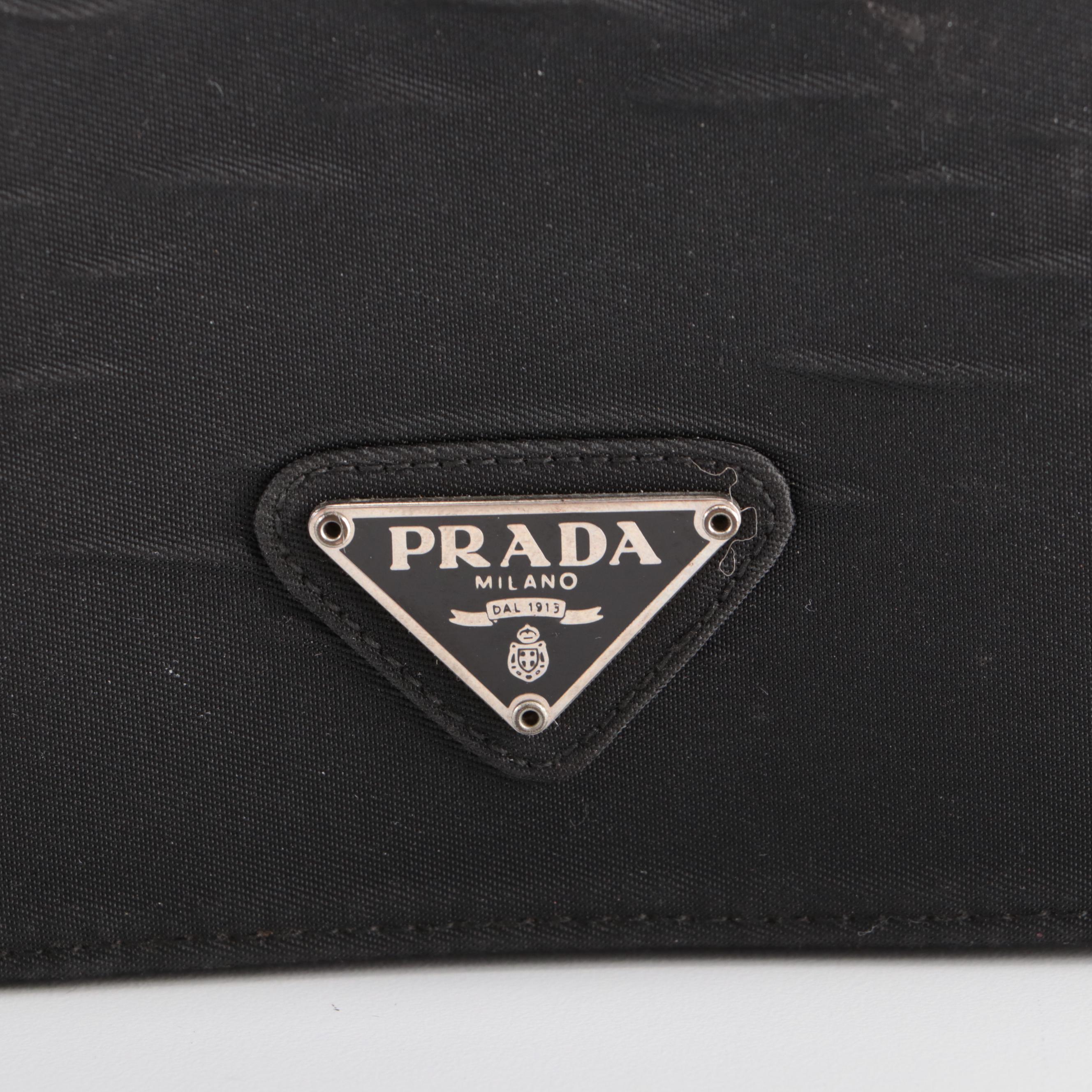 Prada Agenda Cover in Black Tessuto Nylon and Goatskin