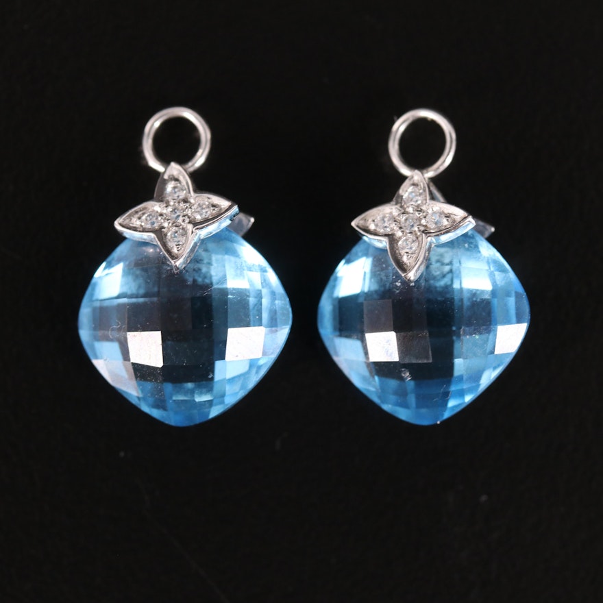 14K Cubic Zirconia Earring Charms