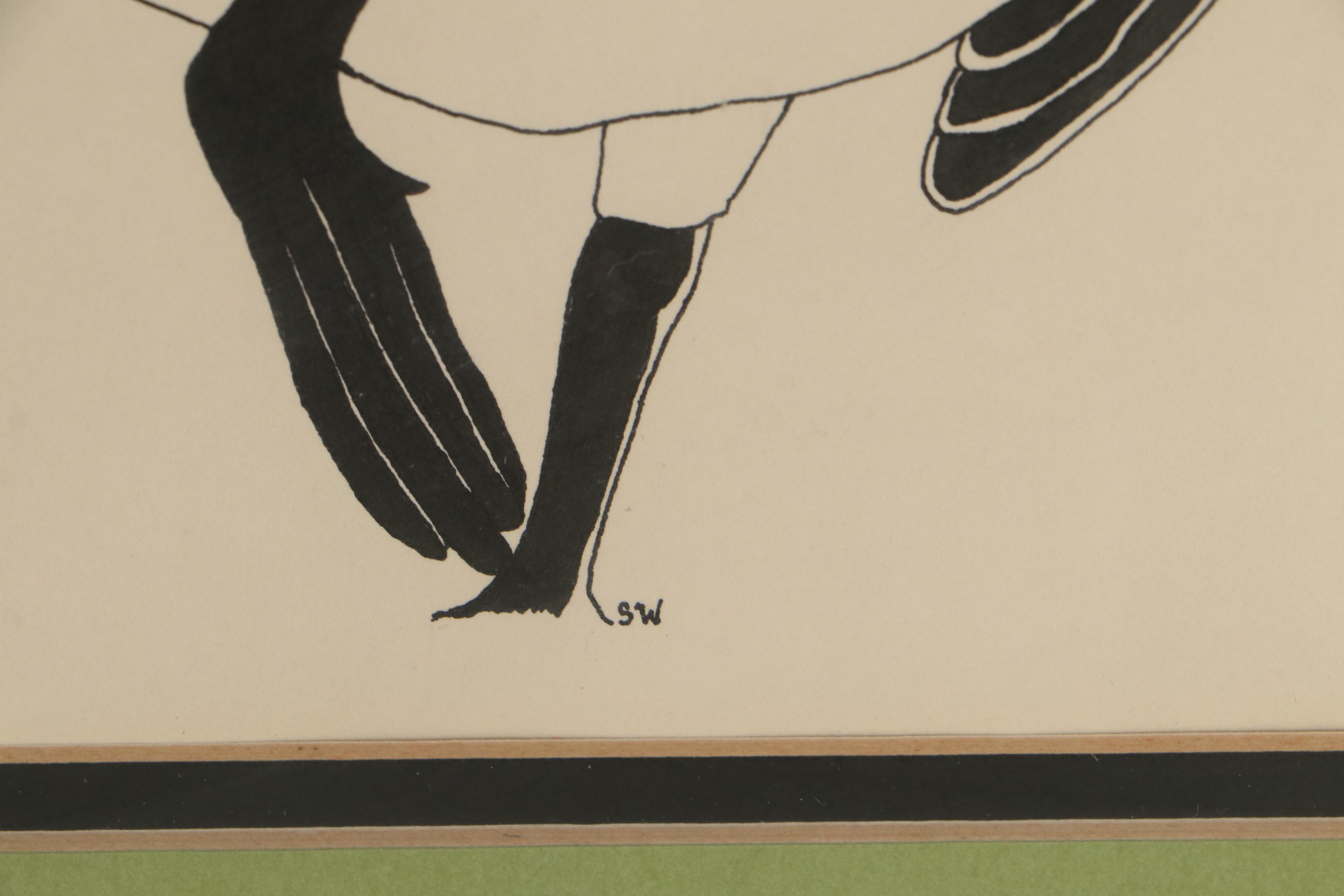 Ink Drawing of Two Canadian Geese