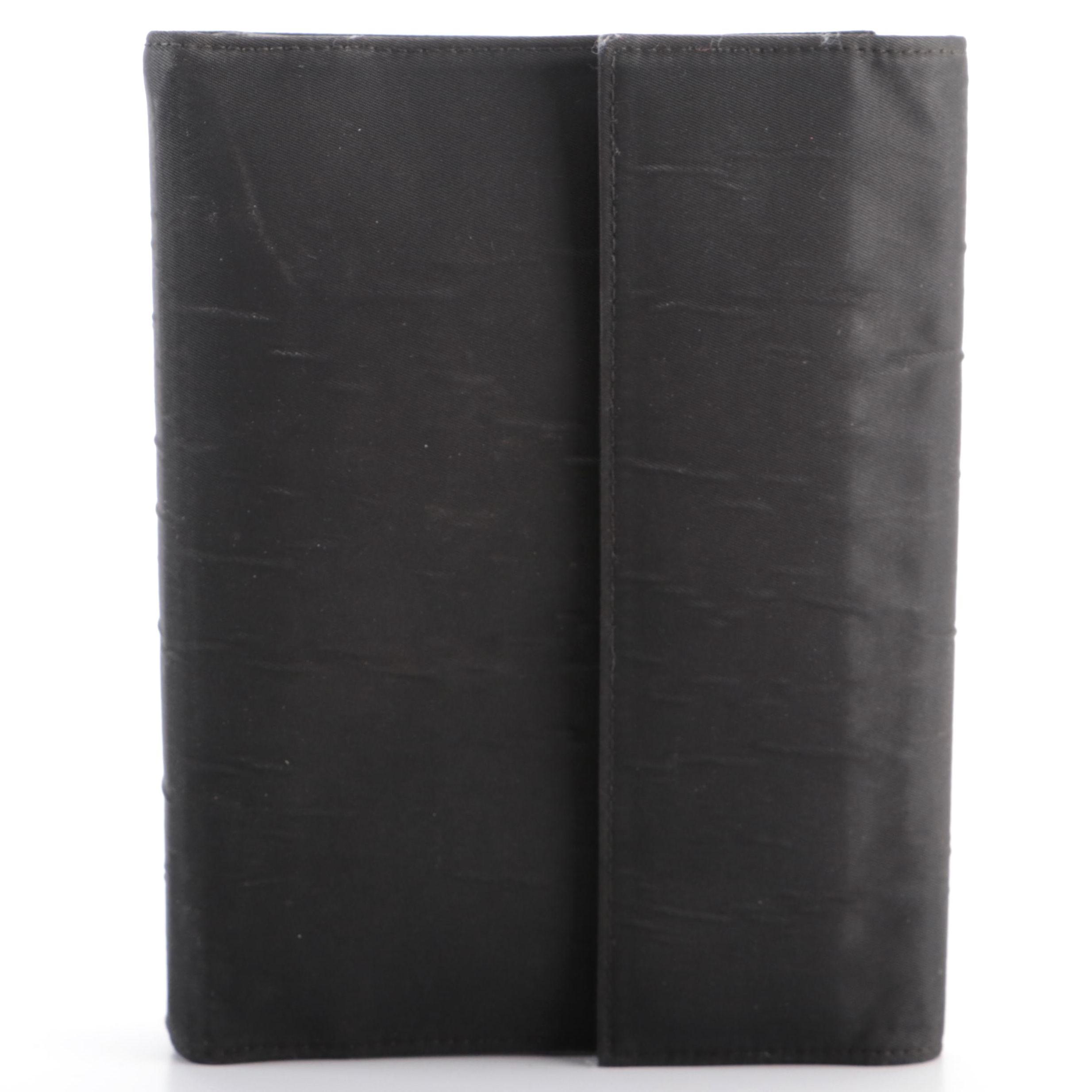 Prada Agenda Cover in Black Tessuto Nylon and Goatskin