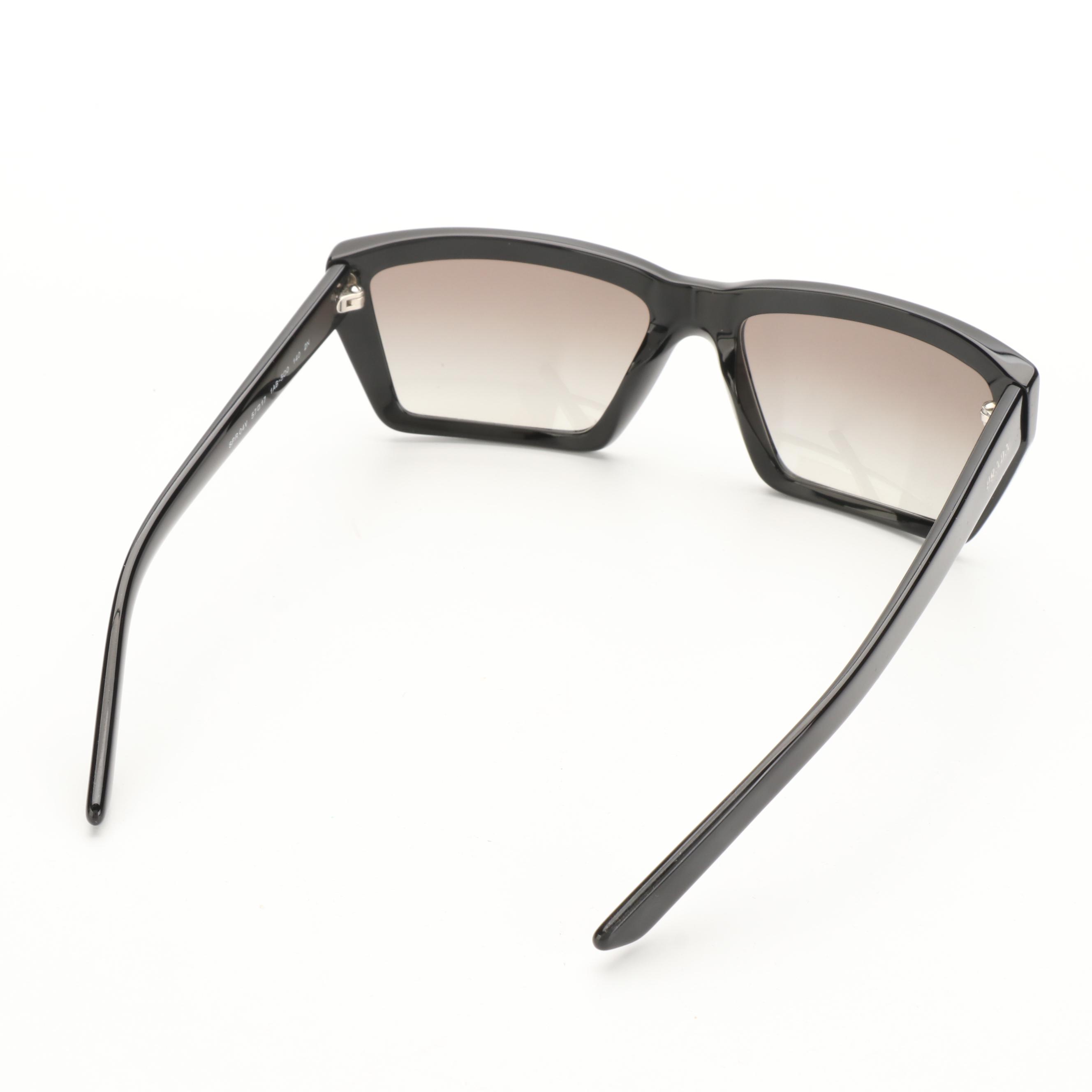 Prada SPR04V Black Frame Gradient Lens Sunglasses with Case and Box