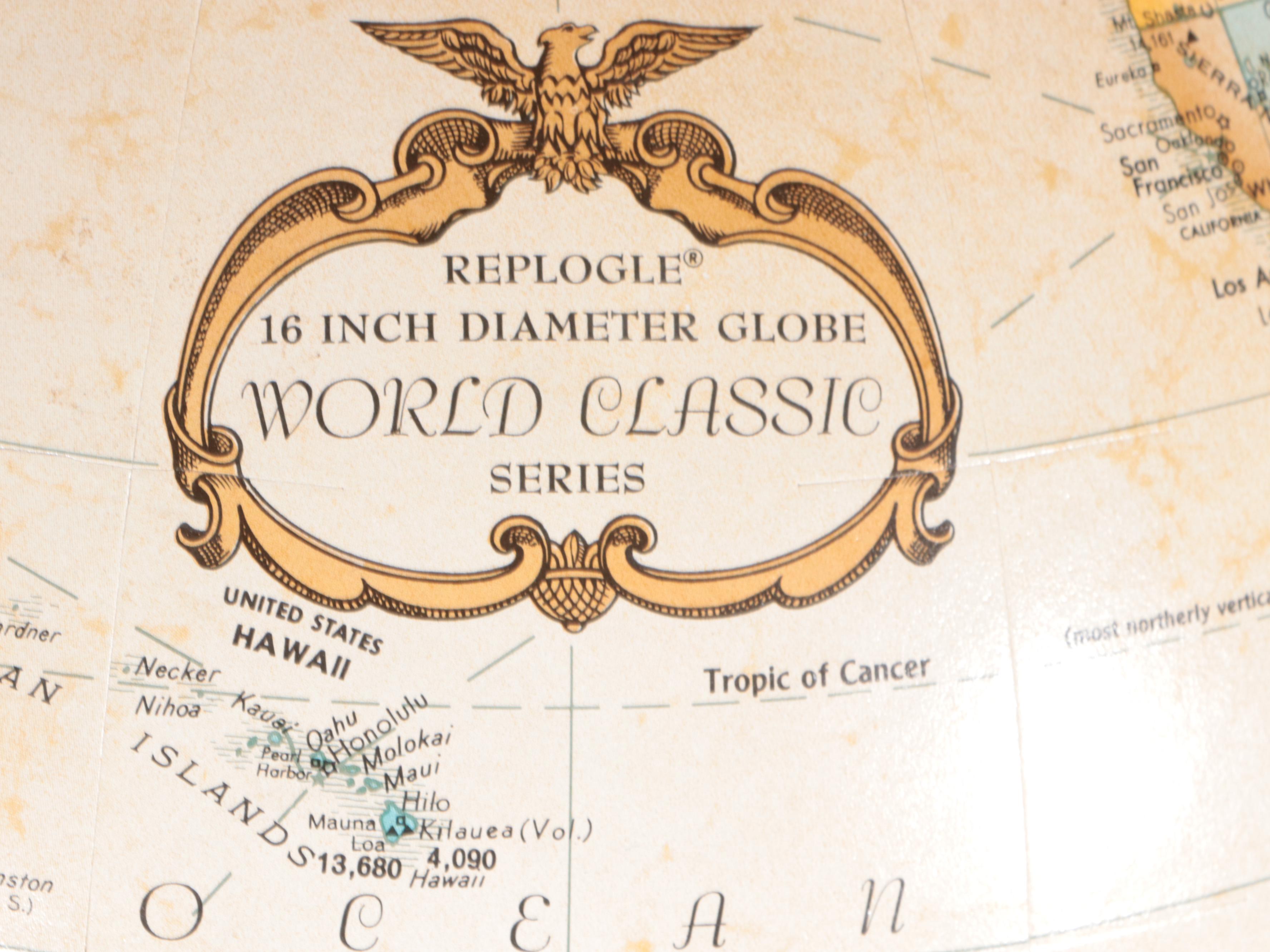 Repogle 16-Inch World Classic Series Globe on Metal Stand