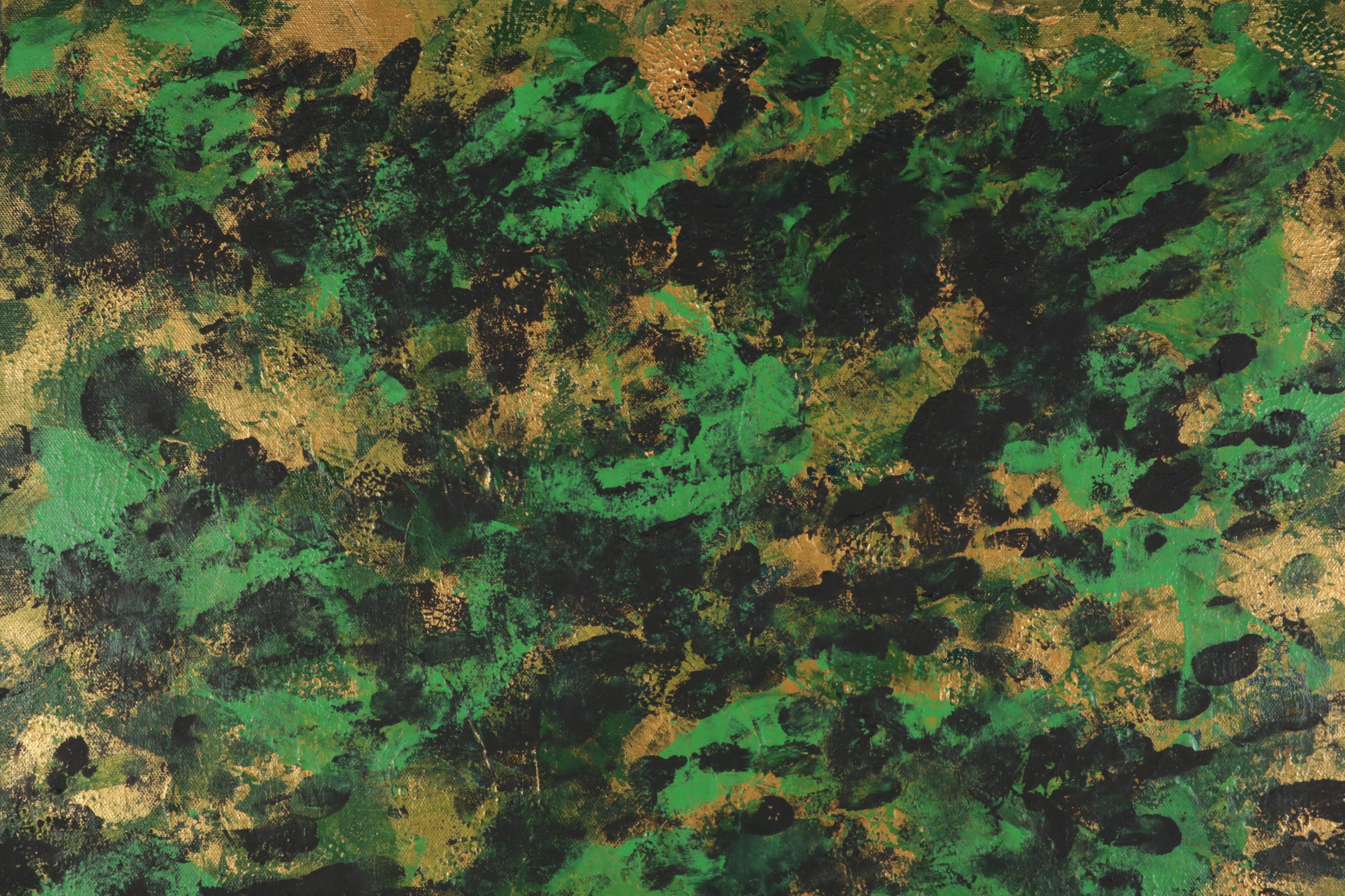 Adrian Sibley Abstract Acrylic Painting "Metabolizing Symbol S," 21st Century