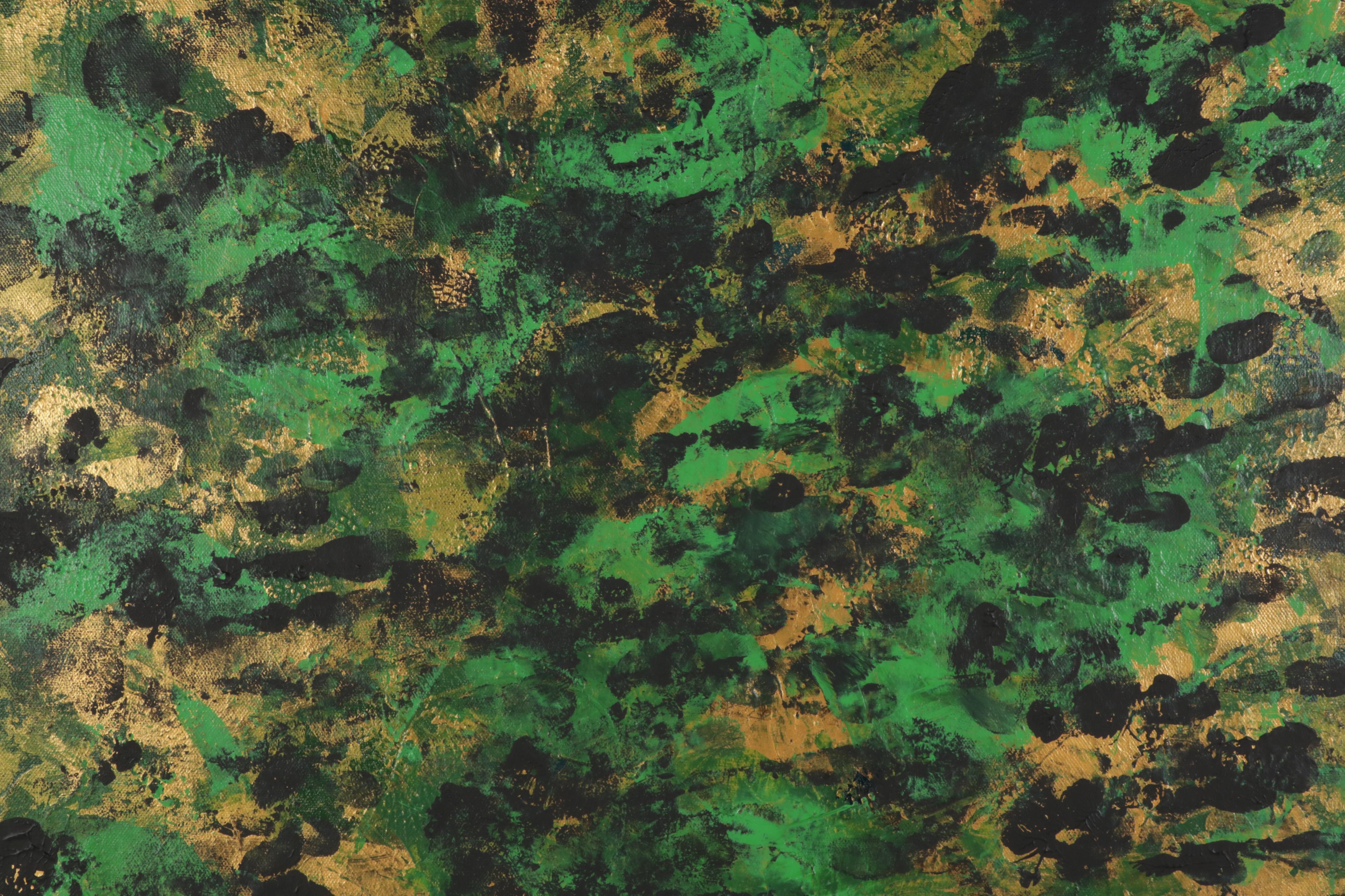 Adrian Sibley Abstract Acrylic Painting "Metabolizing Symbol S," 21st Century