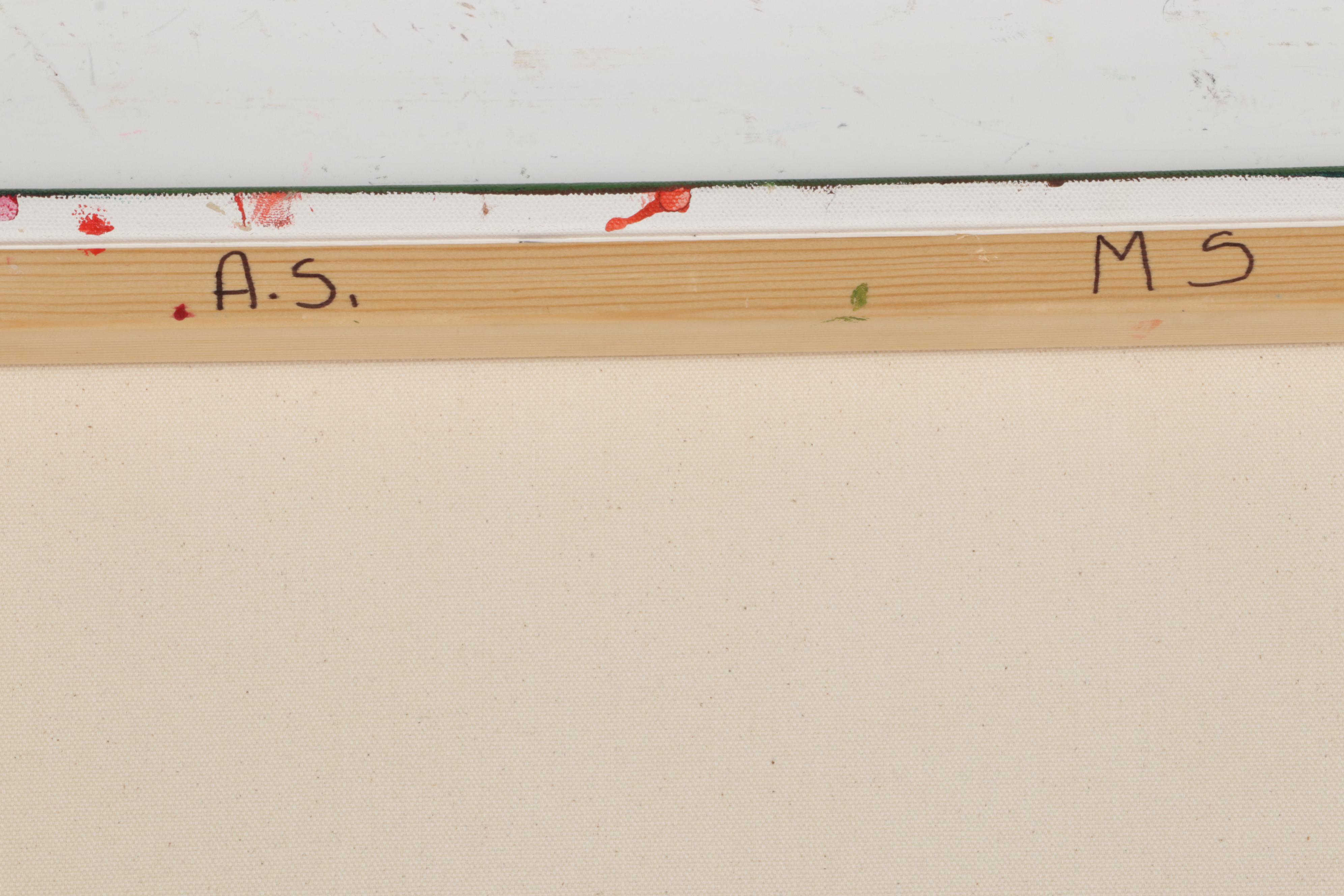 Adrian Sibley Abstract Acrylic Painting "Metabolizing Symbol S," 21st Century