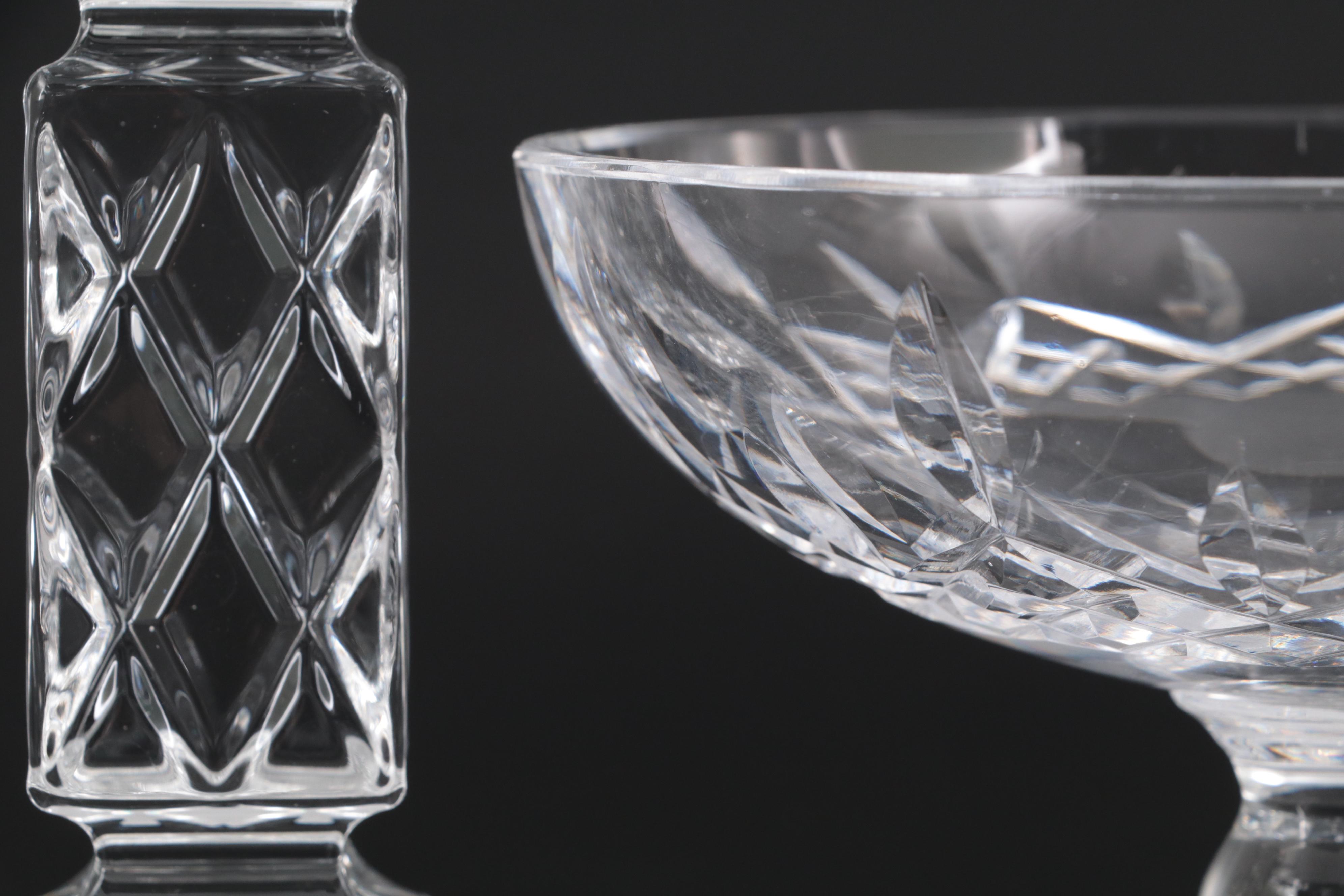 Waterford Crystal "Lismore" Compote with Marquis by Waterford Candlestick