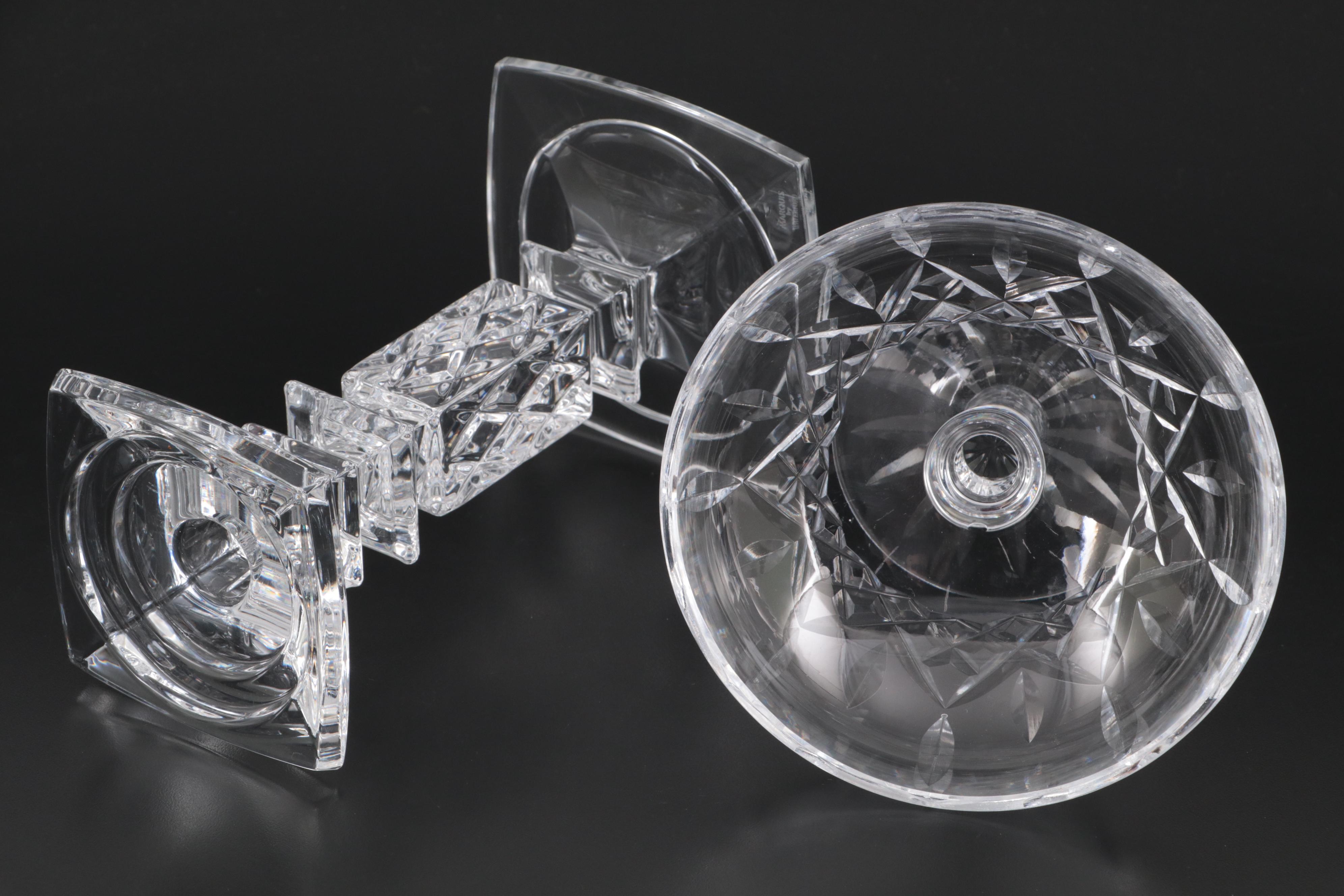 Waterford Crystal "Lismore" Compote with Marquis by Waterford Candlestick