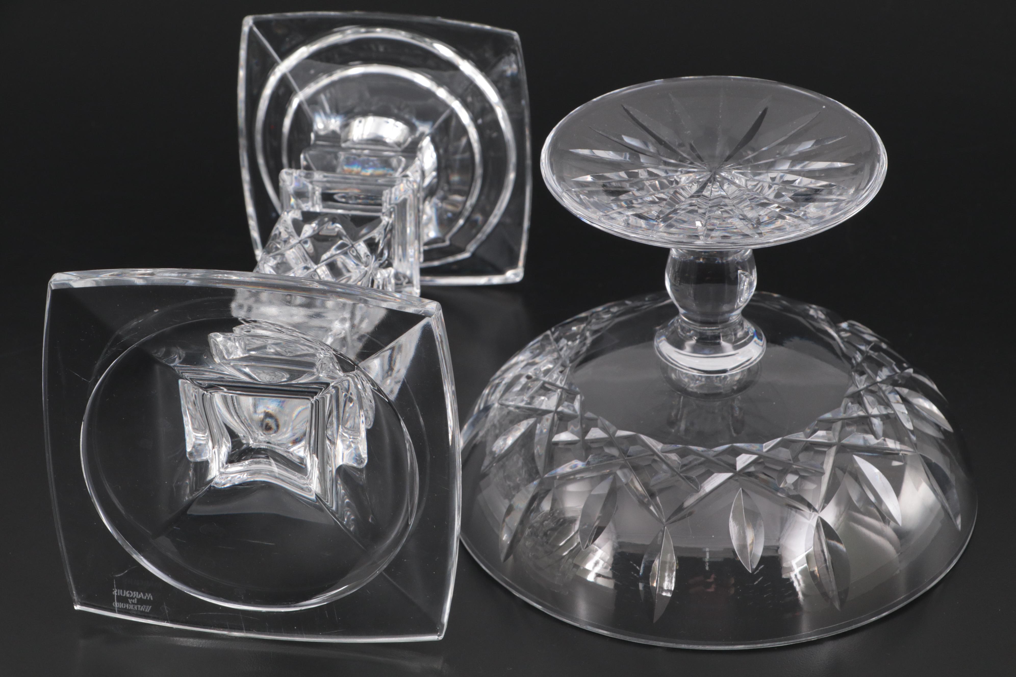 Waterford Crystal "Lismore" Compote with Marquis by Waterford Candlestick