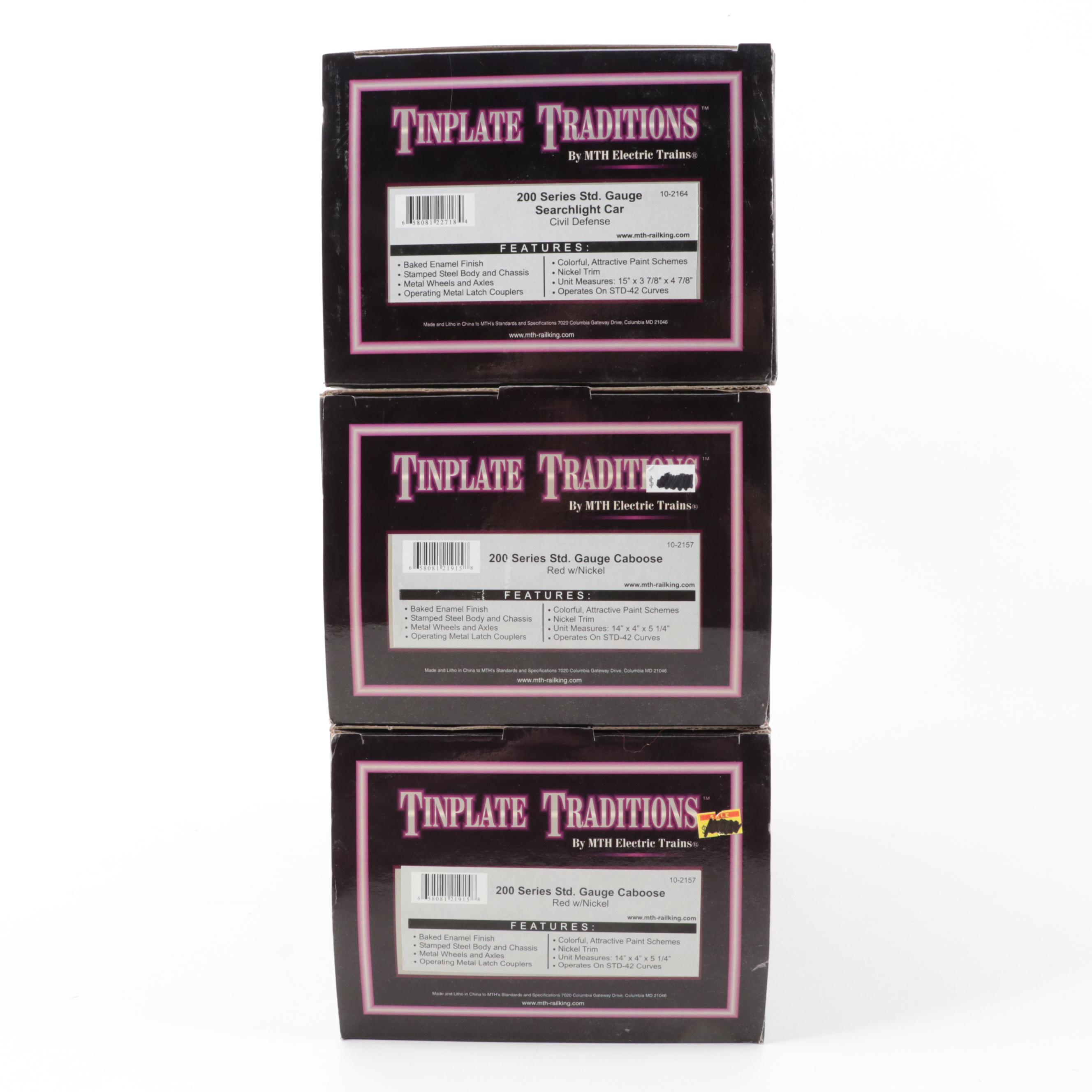 MTH Electric Trains 200 Series Std. Gauge Cabooses and Searchlight Car