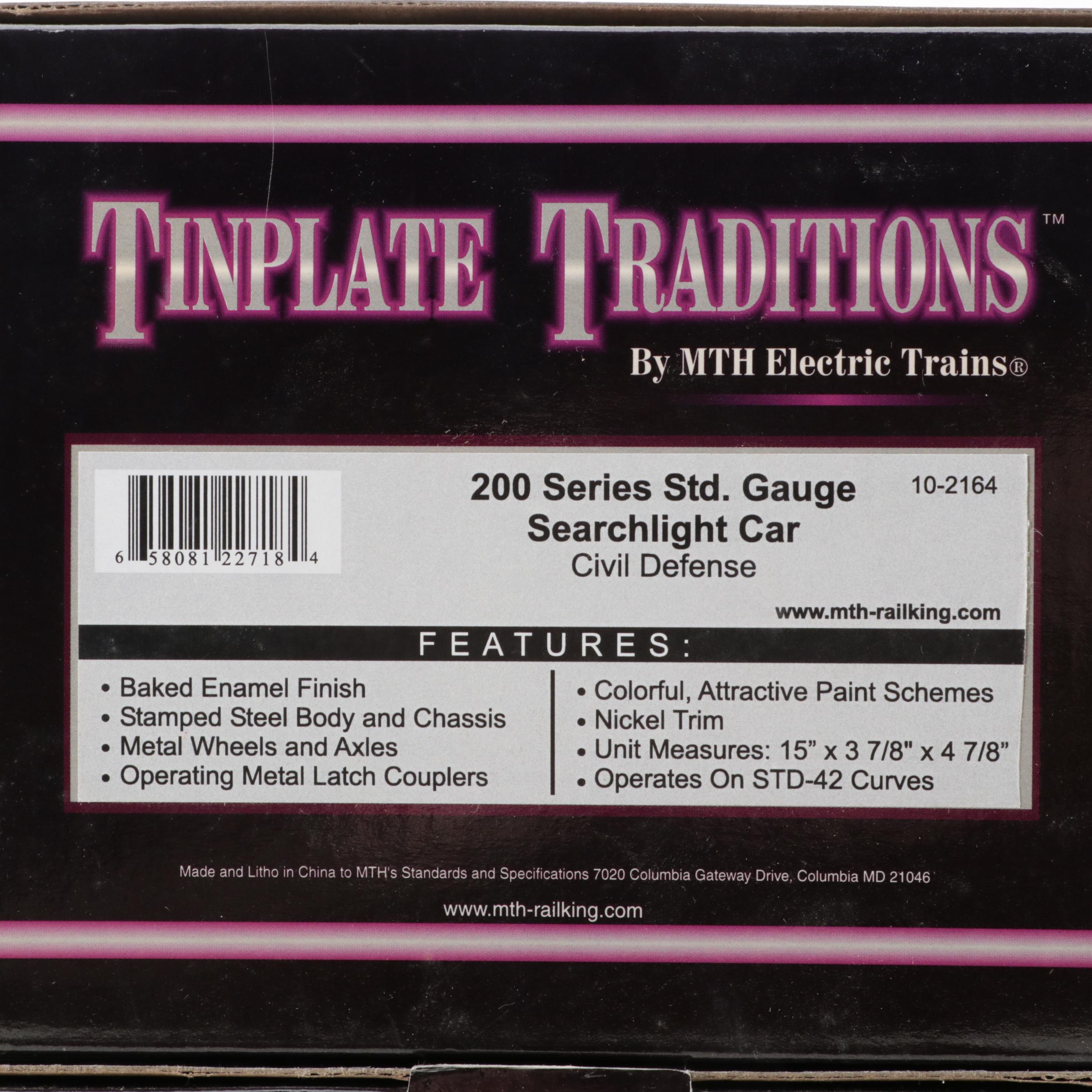 MTH Electric Trains 200 Series Std. Gauge Cabooses and Searchlight Car