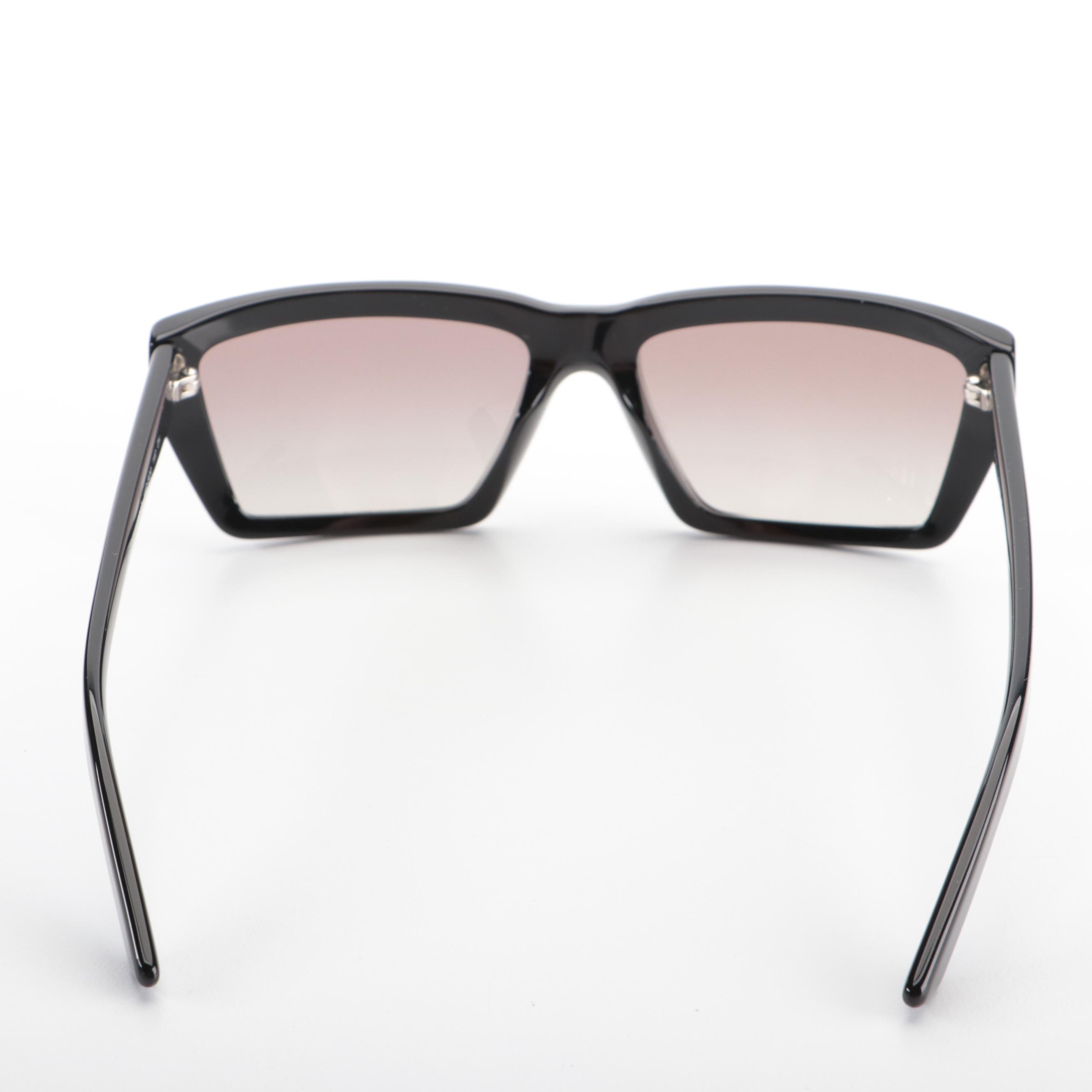 Prada SPR04V Rectangular Sunglasses in Black with Case and Box