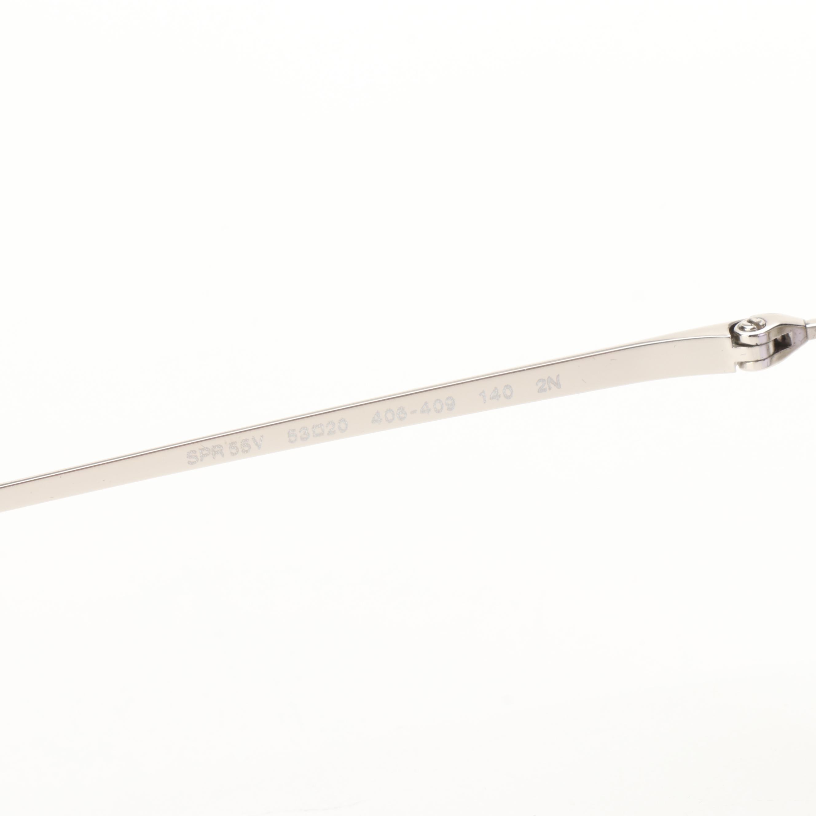 Prada SPR55V Round Metal Sunglasses with Case and Box