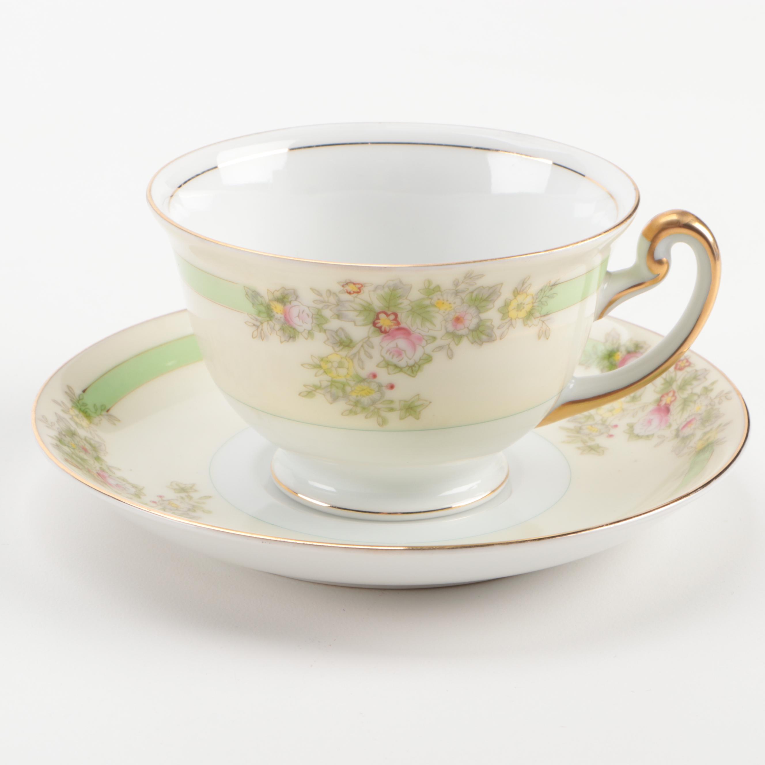 Hand-Painted Meito China "Athlone" Dinnerware and Serveware, Early 20th C.