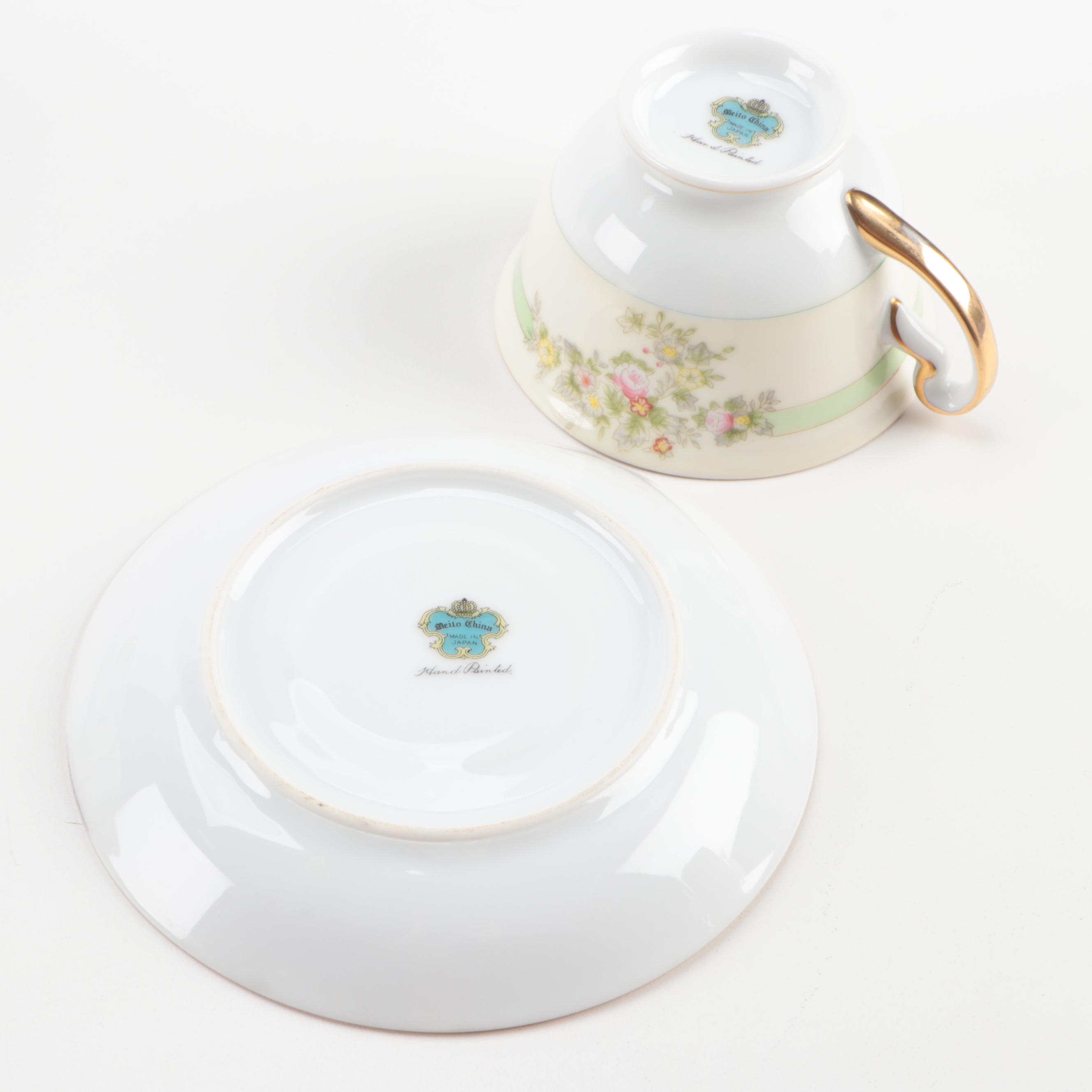 Hand-Painted Meito China "Athlone" Dinnerware and Serveware, Early 20th C.