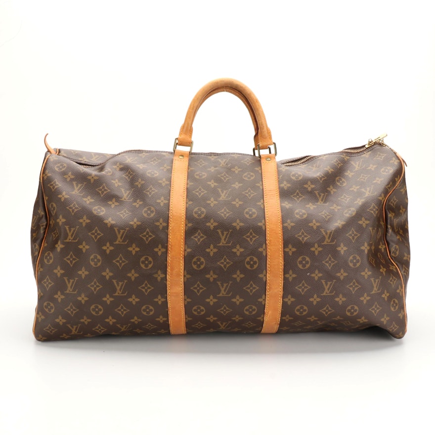 Louis Vuitton Keepall 60 in Monogram Canvas and Vachetta Leather